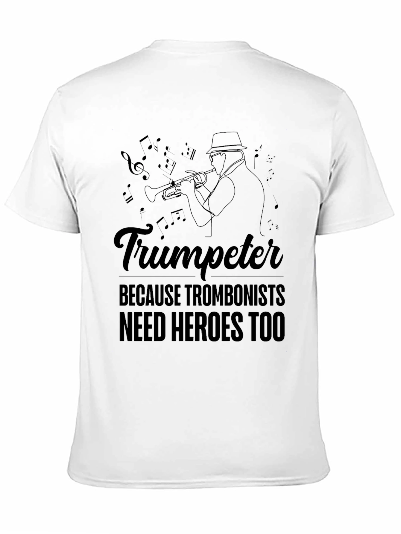 Black Trumpeter T-Shirt: Because Trombonists Need Heroes Too view 11