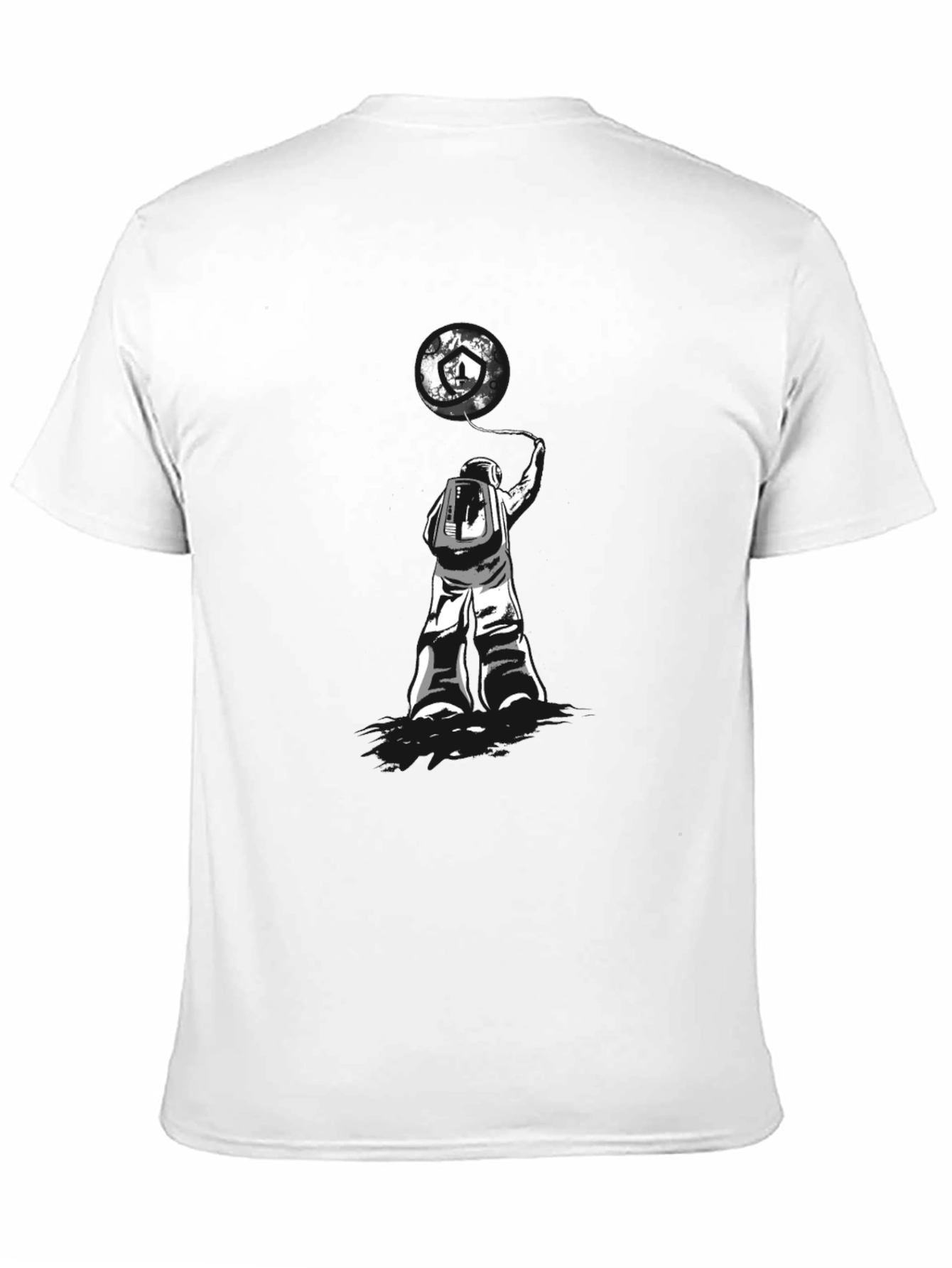 Black Astronaut Earth Balloon Graphic Tee - Trendy Black T-Shirt view 11