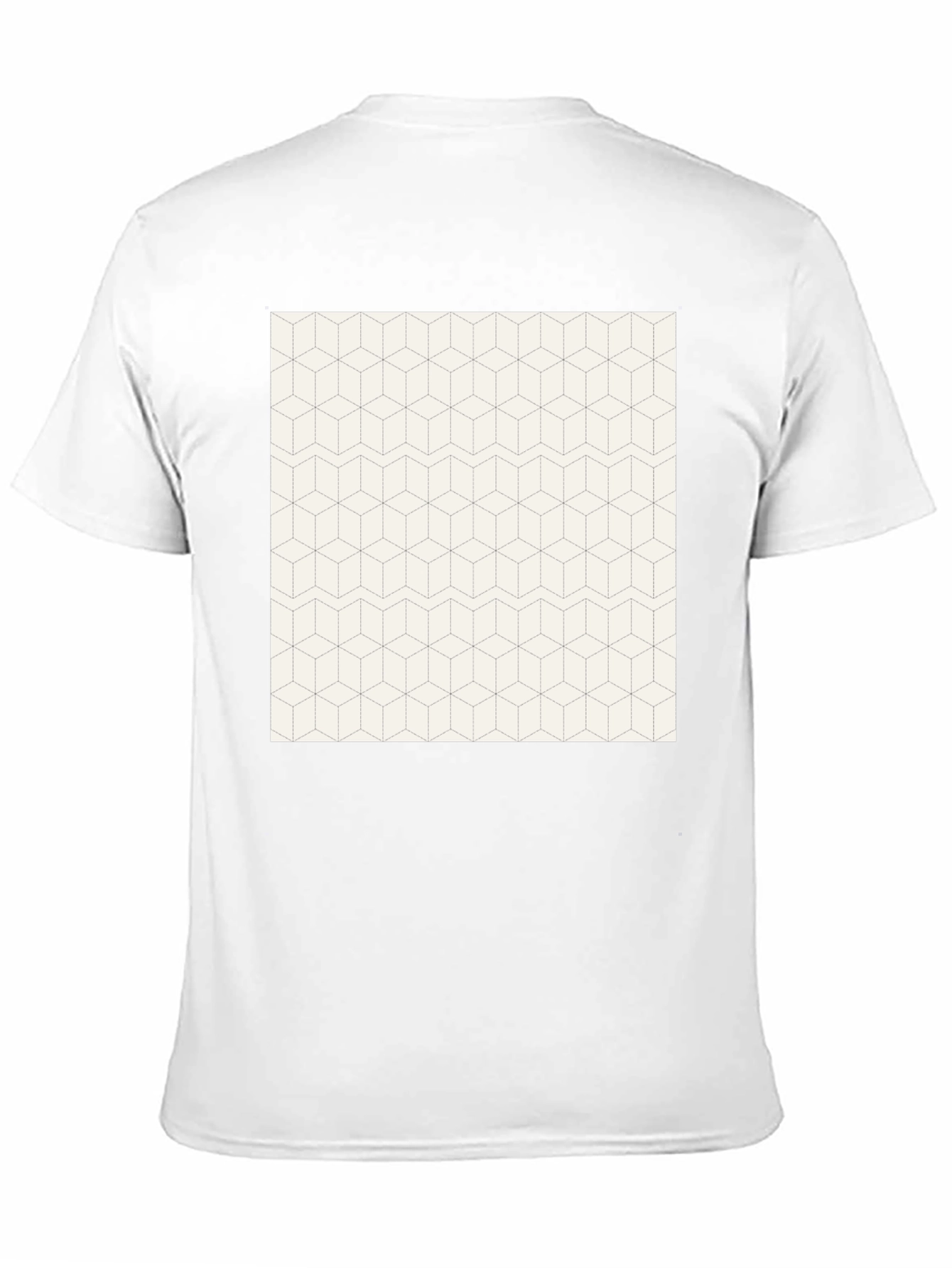 Black Geometric Cube Pattern Black T-Shirt view 11