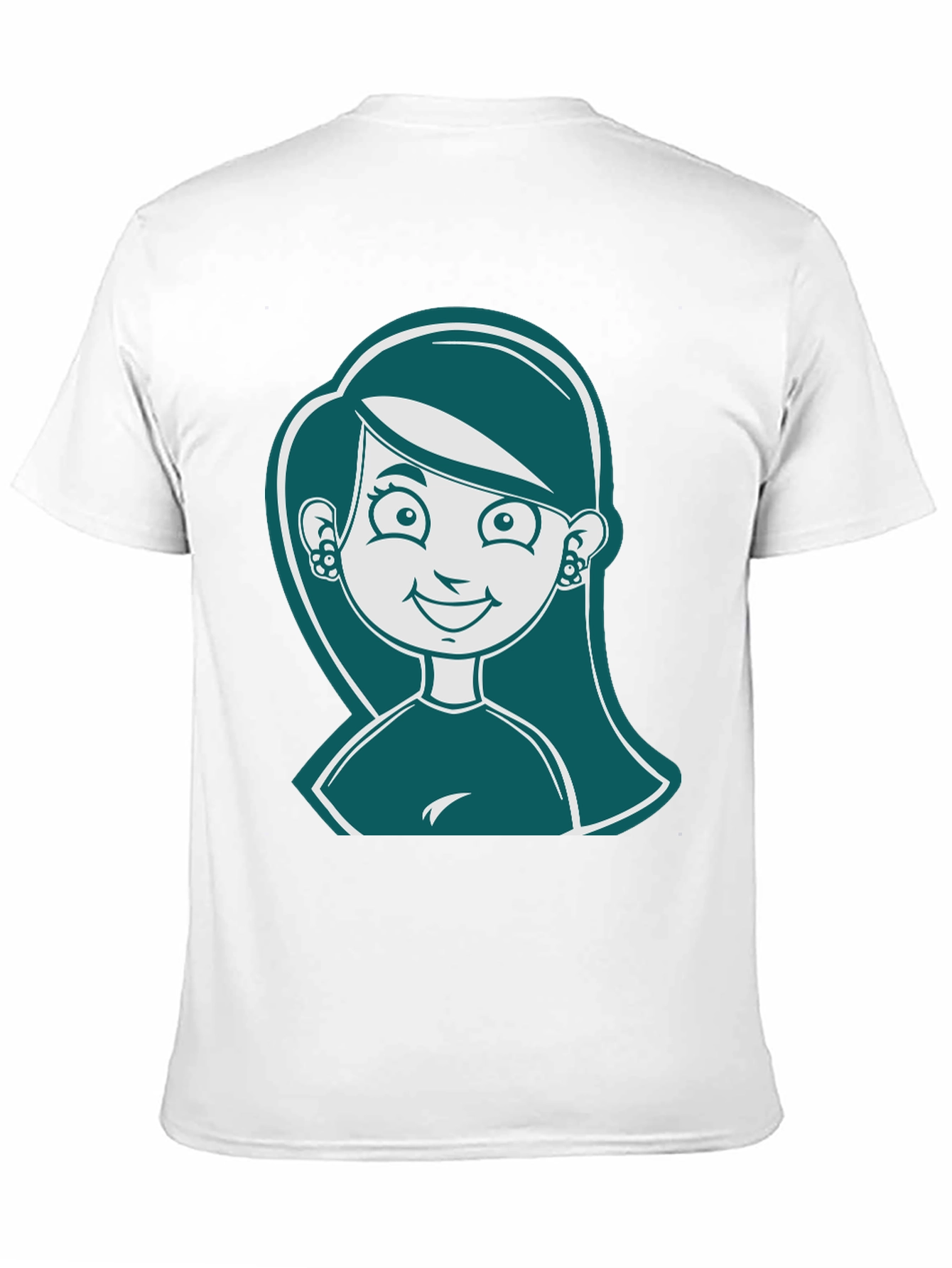 Black Cartoon Girl Graphic Print Black T-Shirt view 11