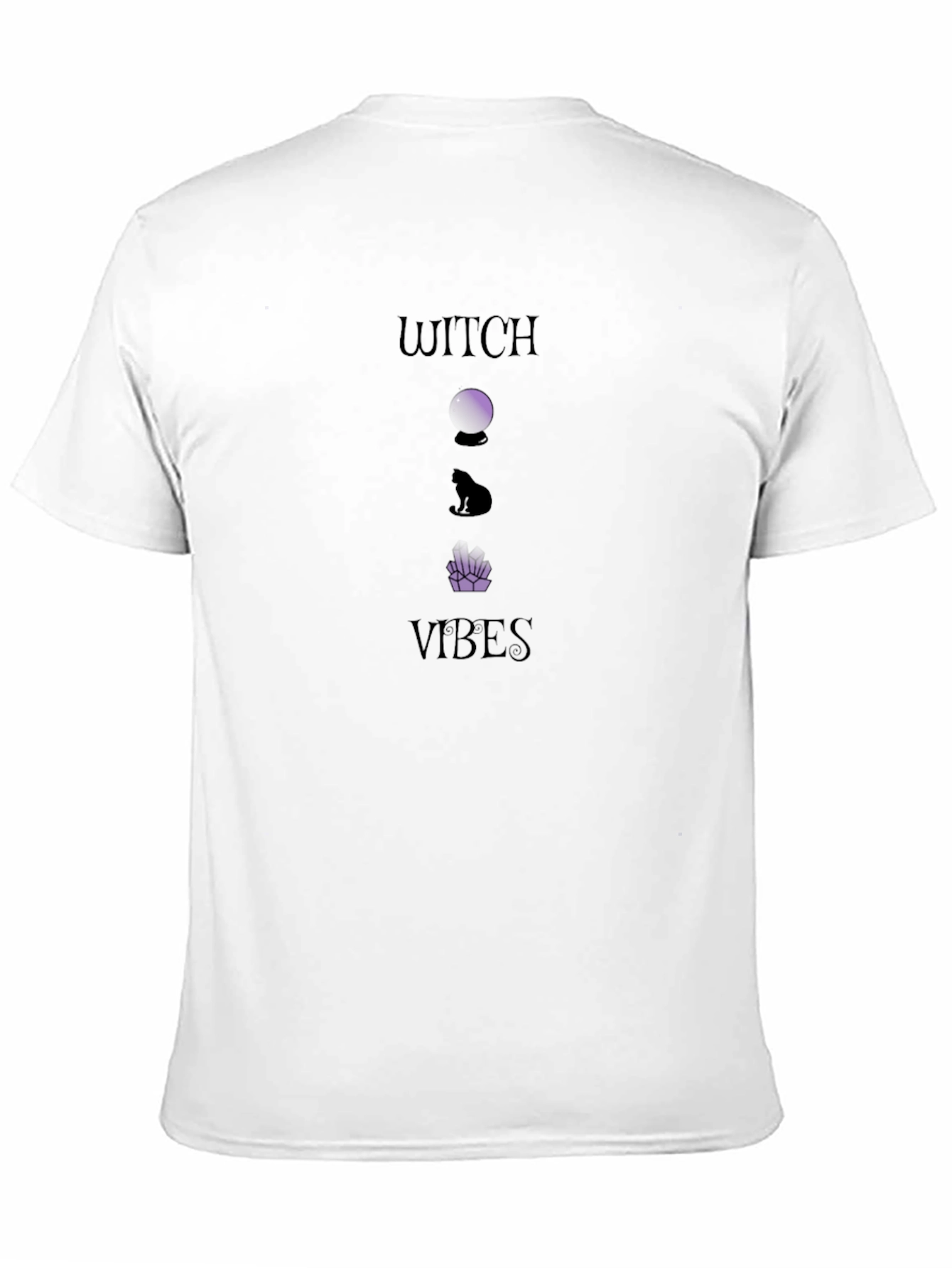 Black Witch Vibes Graphic Tee - Soft Black Cotton T-Shirt view 11