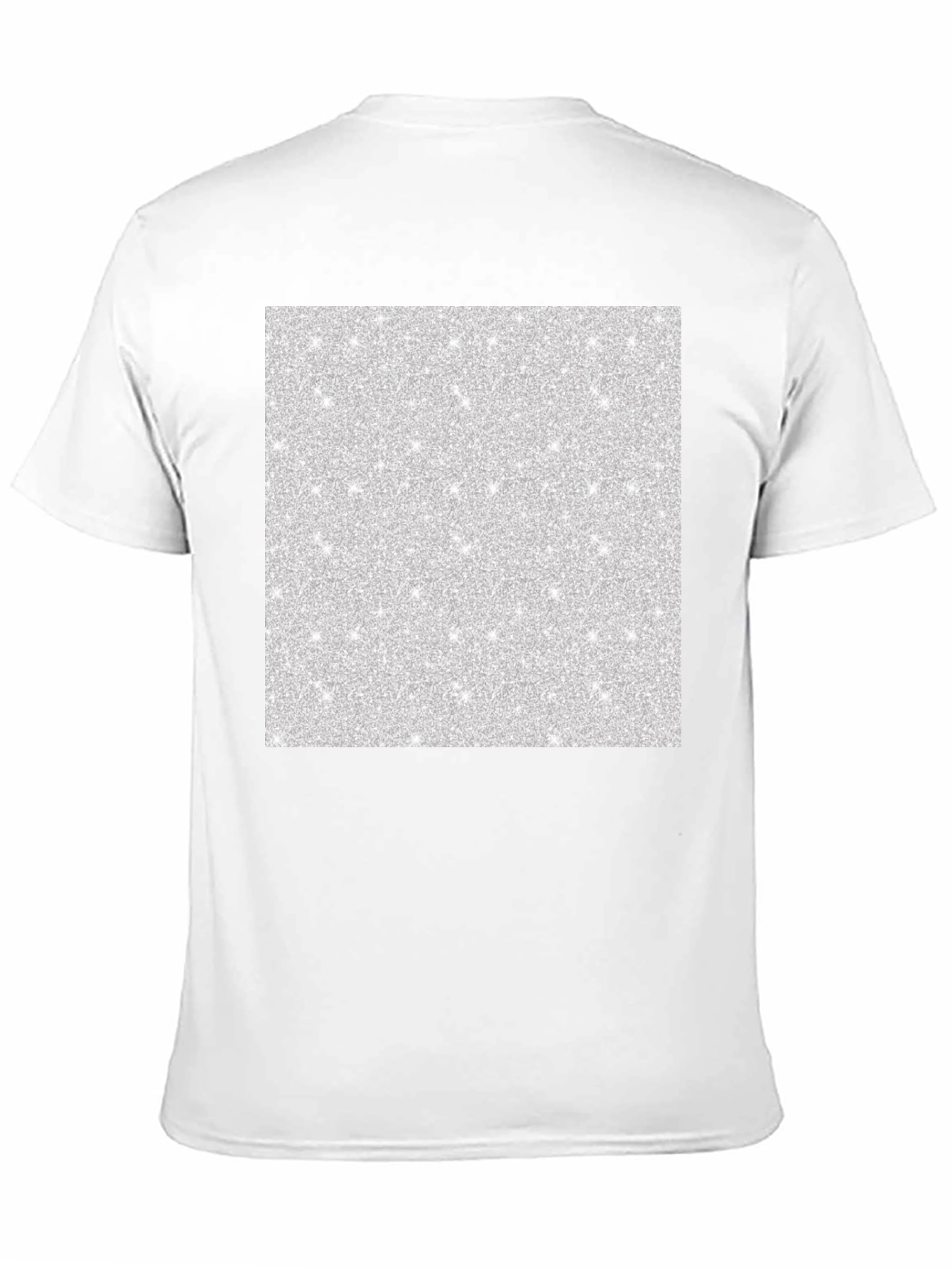 Black Men's Black T-Shirt with Abstract Glitter Square Design view 11