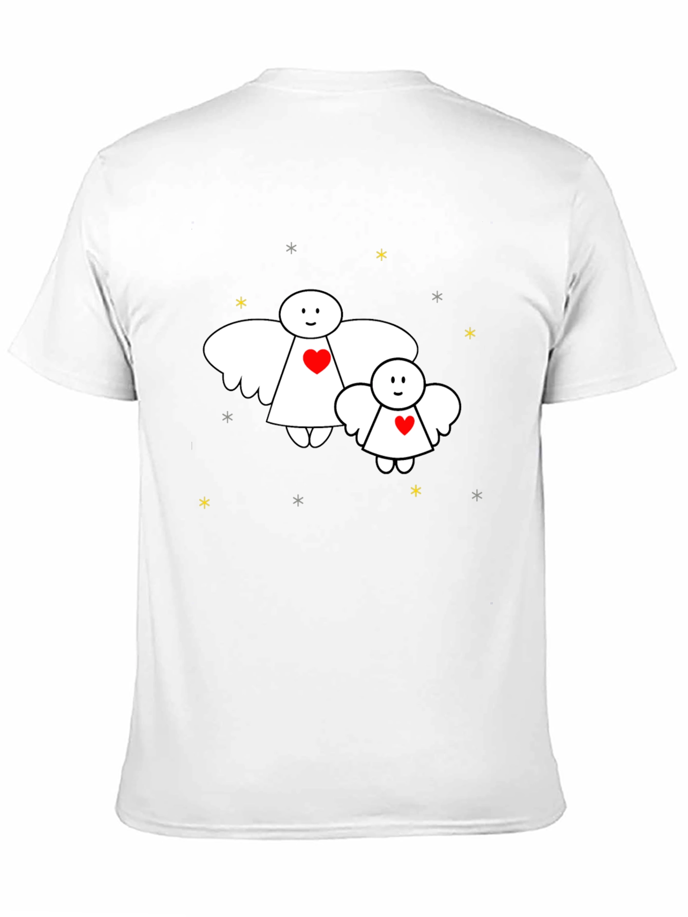 Black Cute Angel Heart Graphic Black Tee view 11