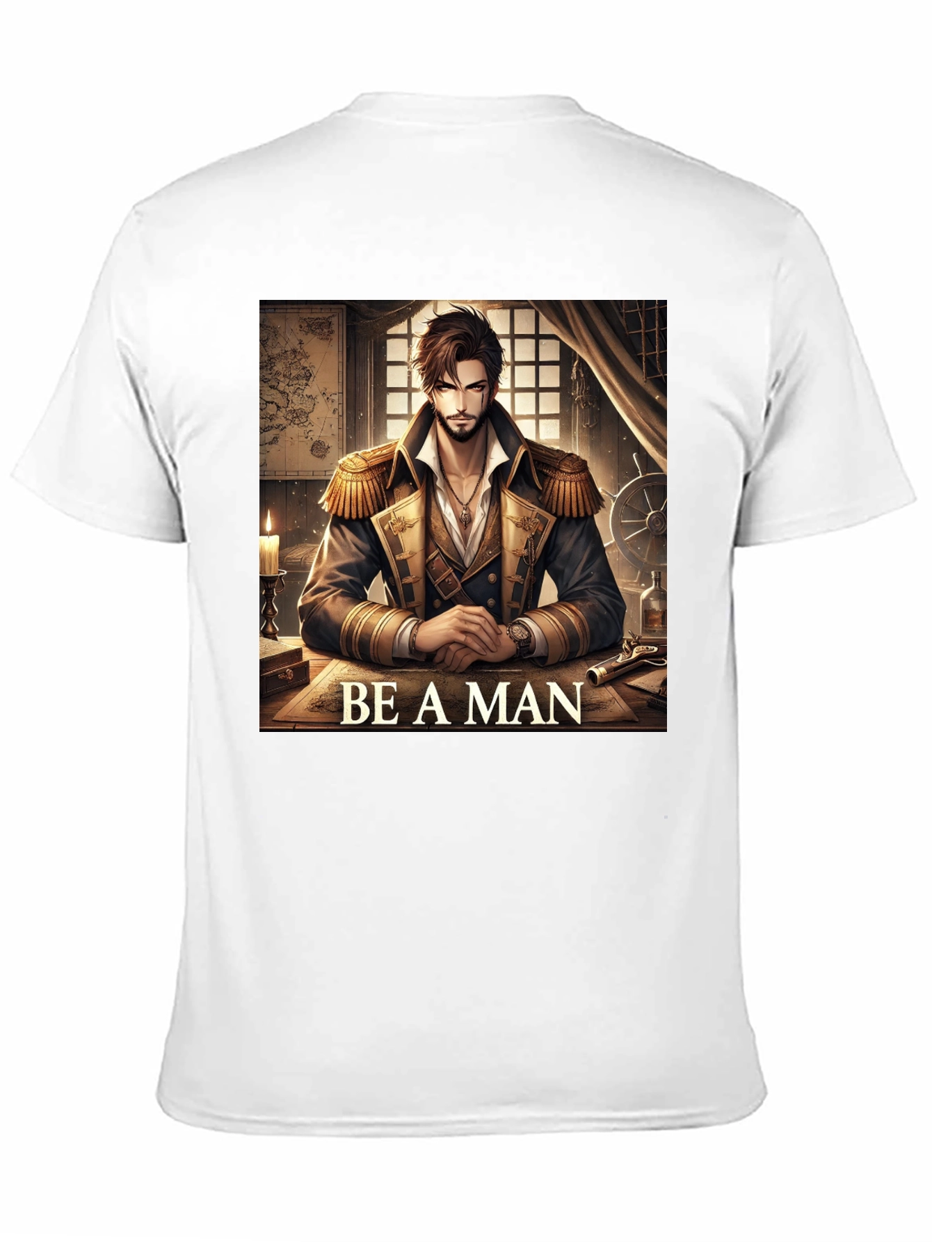 Black Be A Man Pirate Captain T-Shirt view 11
