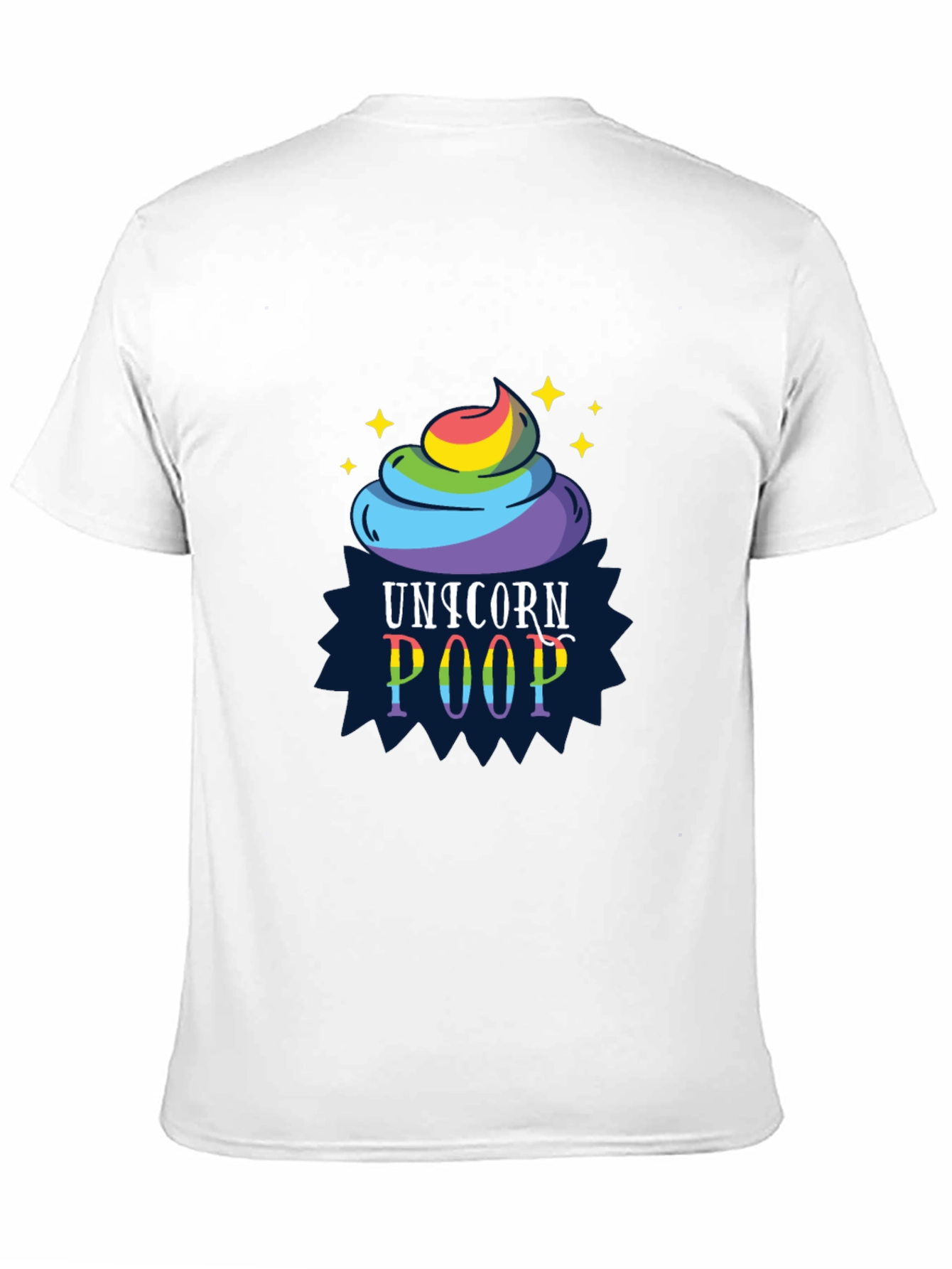 Black Unicorn Poop Graphic Tee - Funny Rainbow Shirt view 11