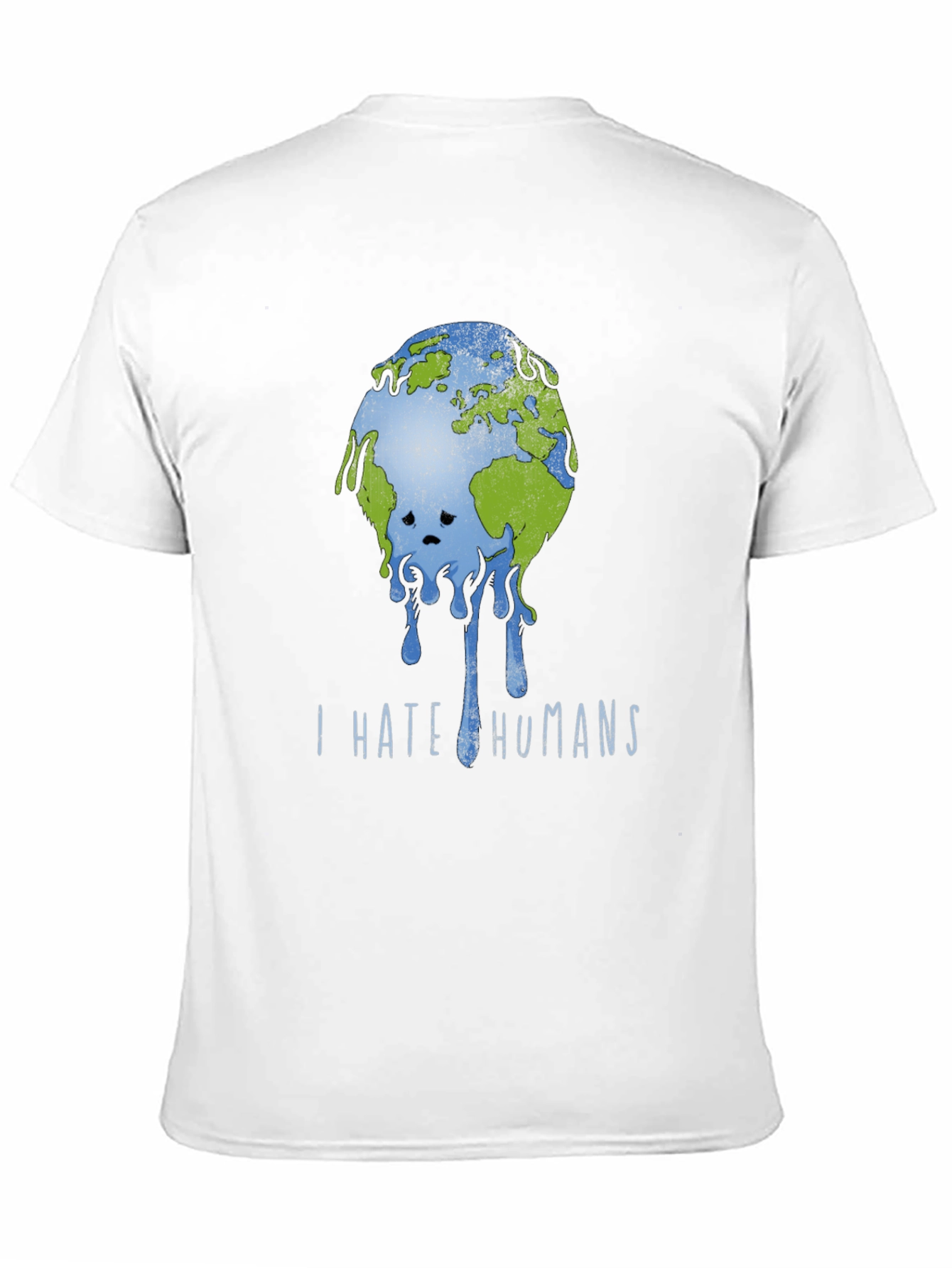 Black I Hate Humans Earth Graphic T-Shirt view 11