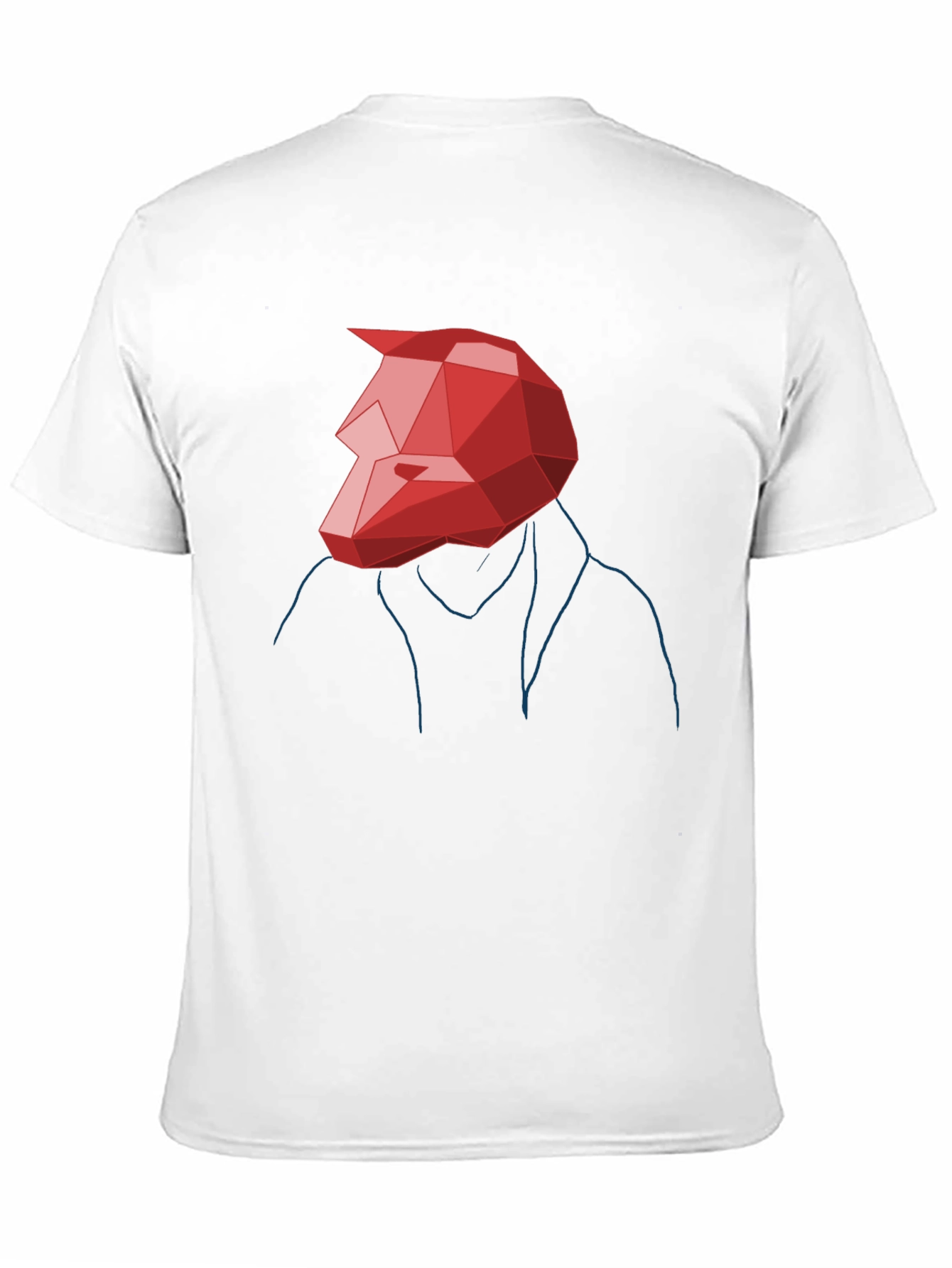 Black Abstract Geometric Red Wolf Graphic Tee view 11