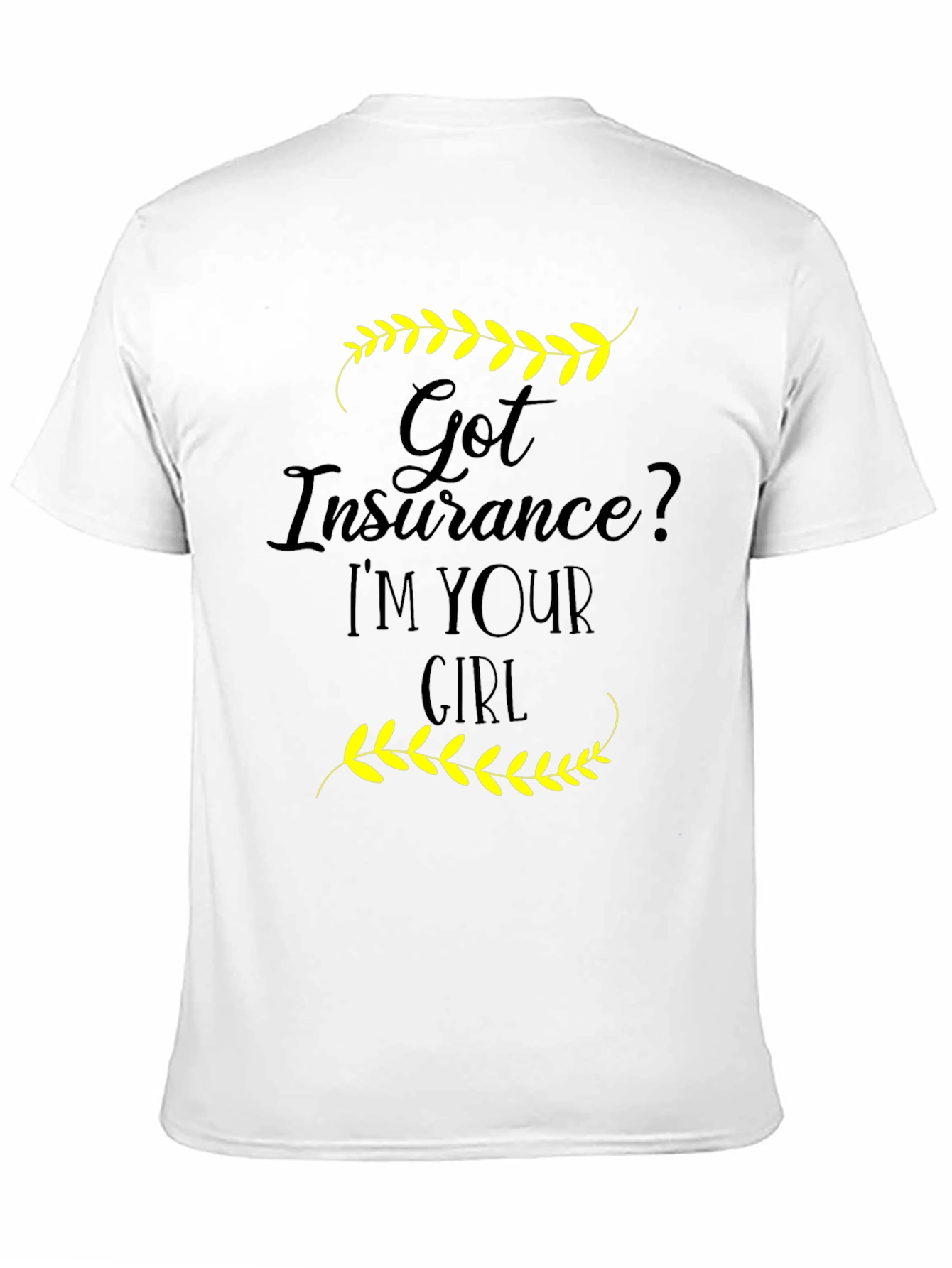 Black Insurance Girl T-Shirt - Novelty Graphic Tee view 11