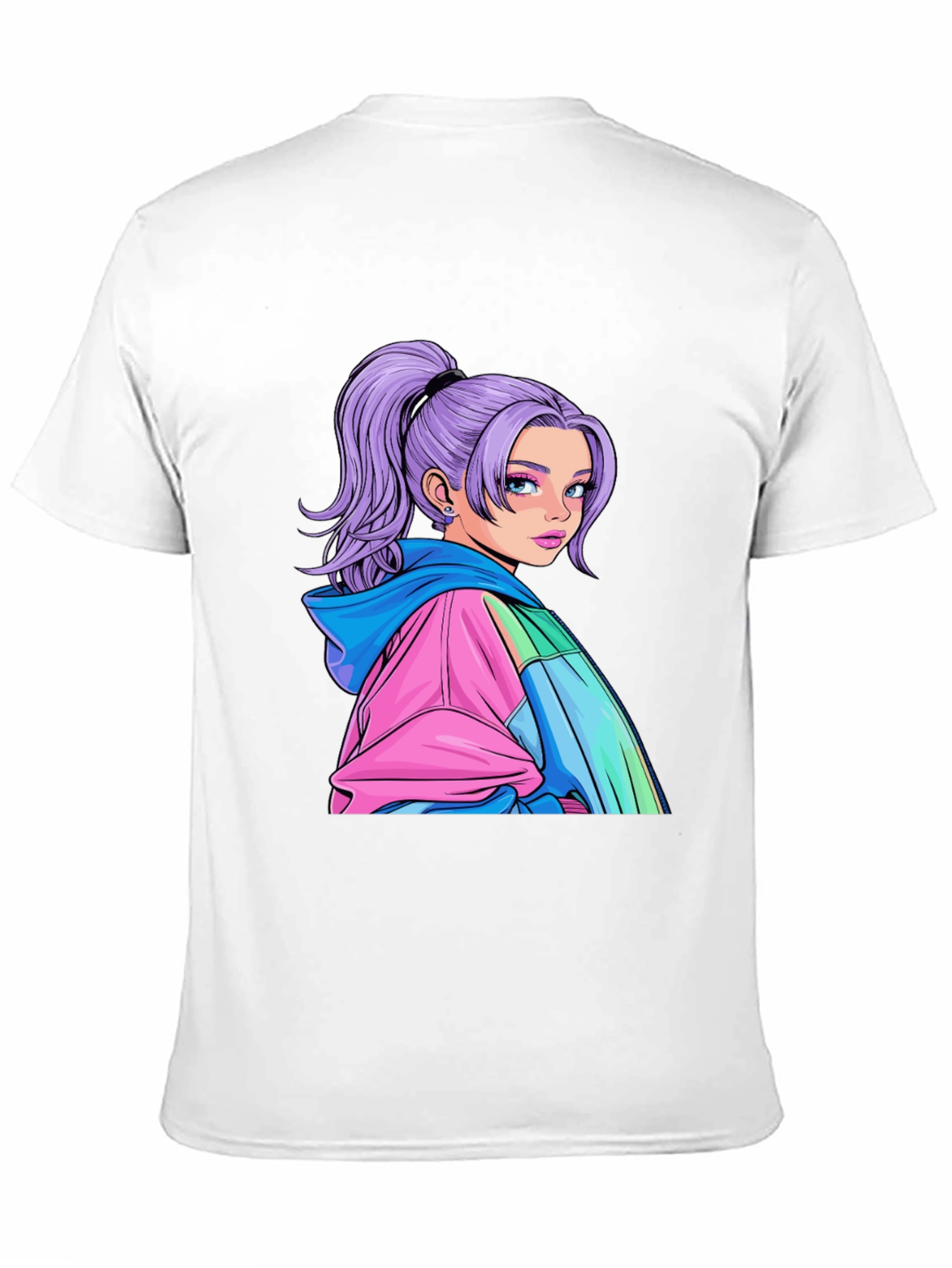 Black Anime Girl Graphic Black T-Shirt view 11