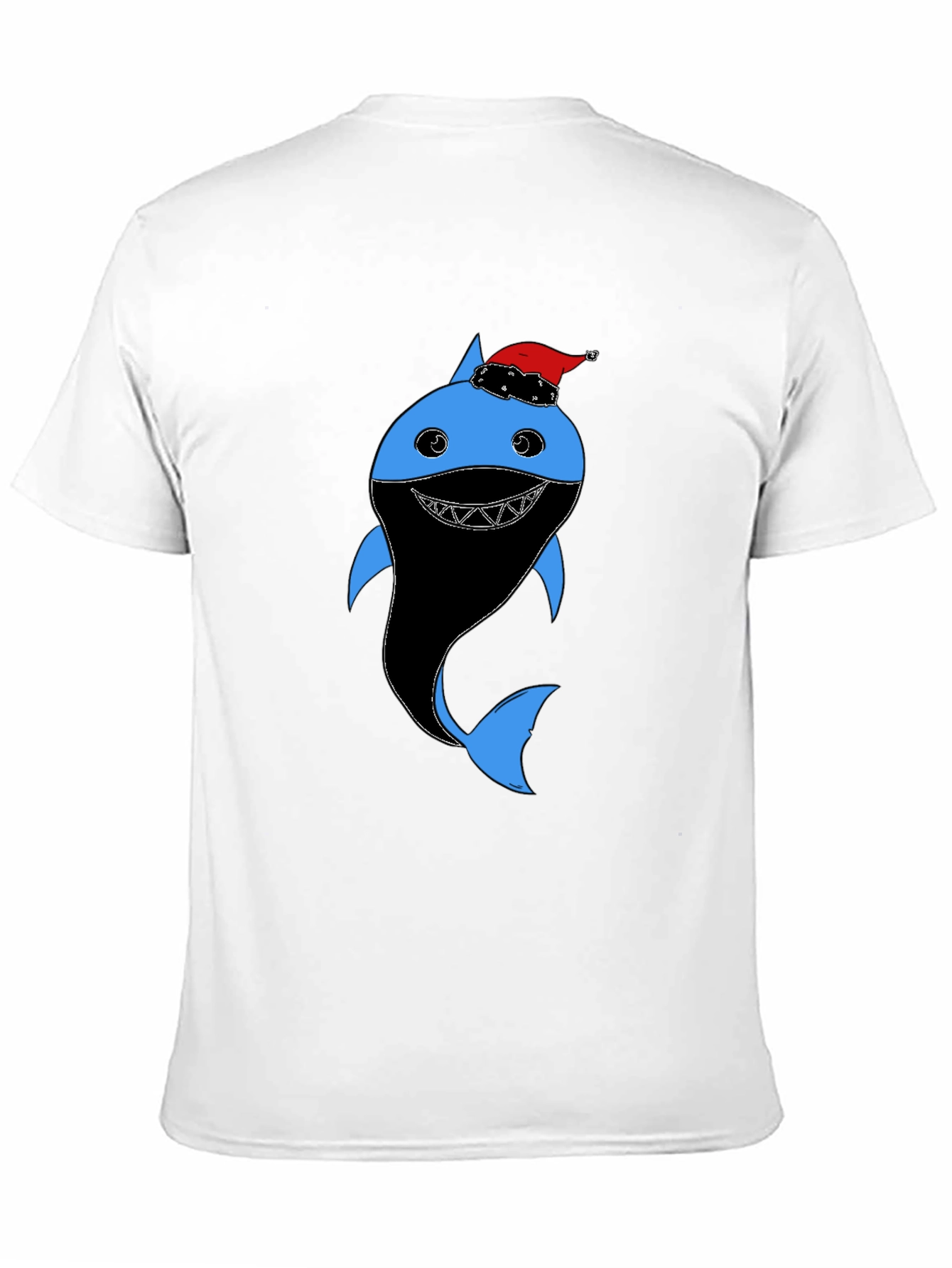 Black Festive Shark Graphic Tee - Holiday Humor view 11