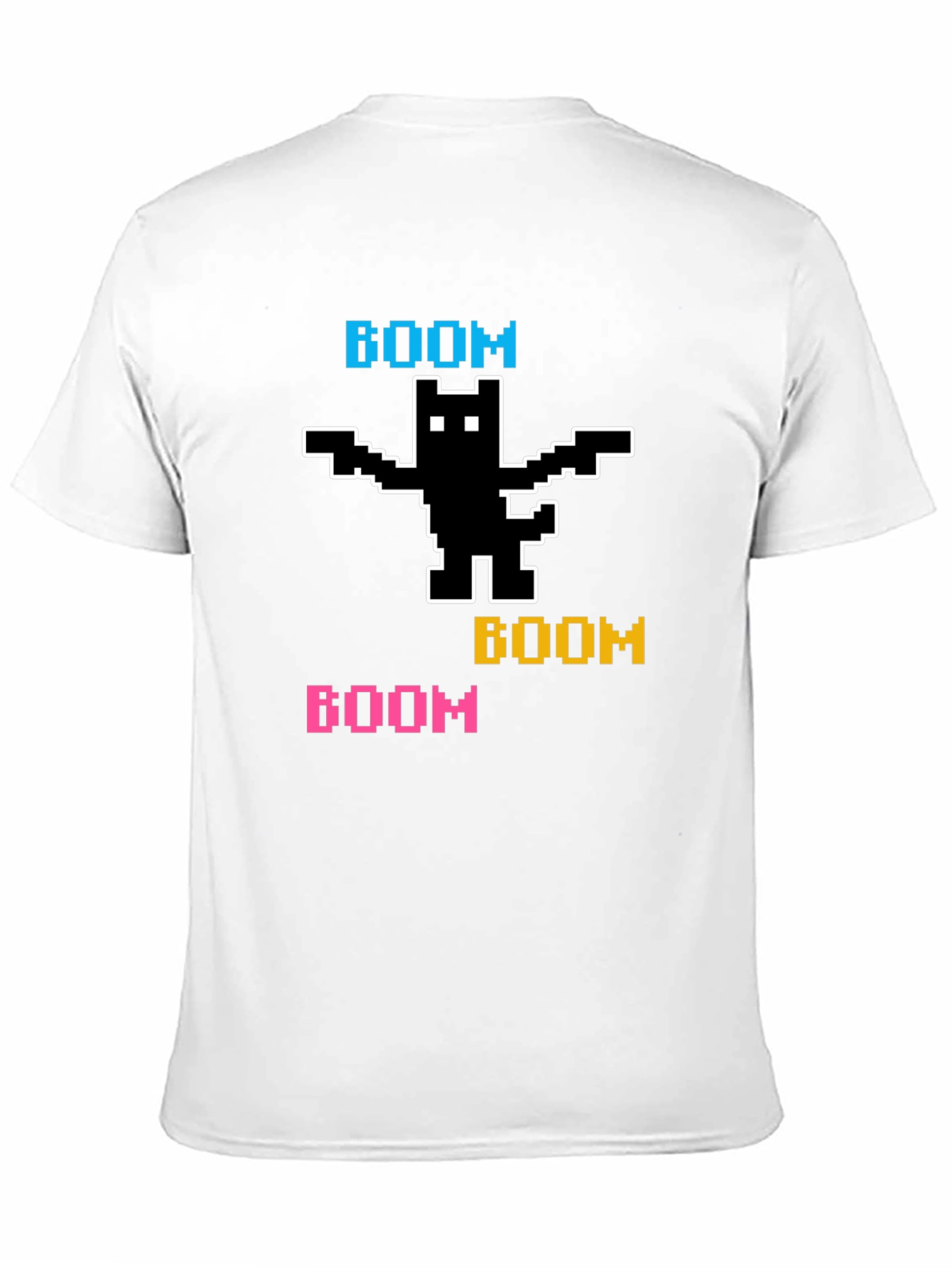 Black Pixelated BOOM Cat T-Shirt view 11