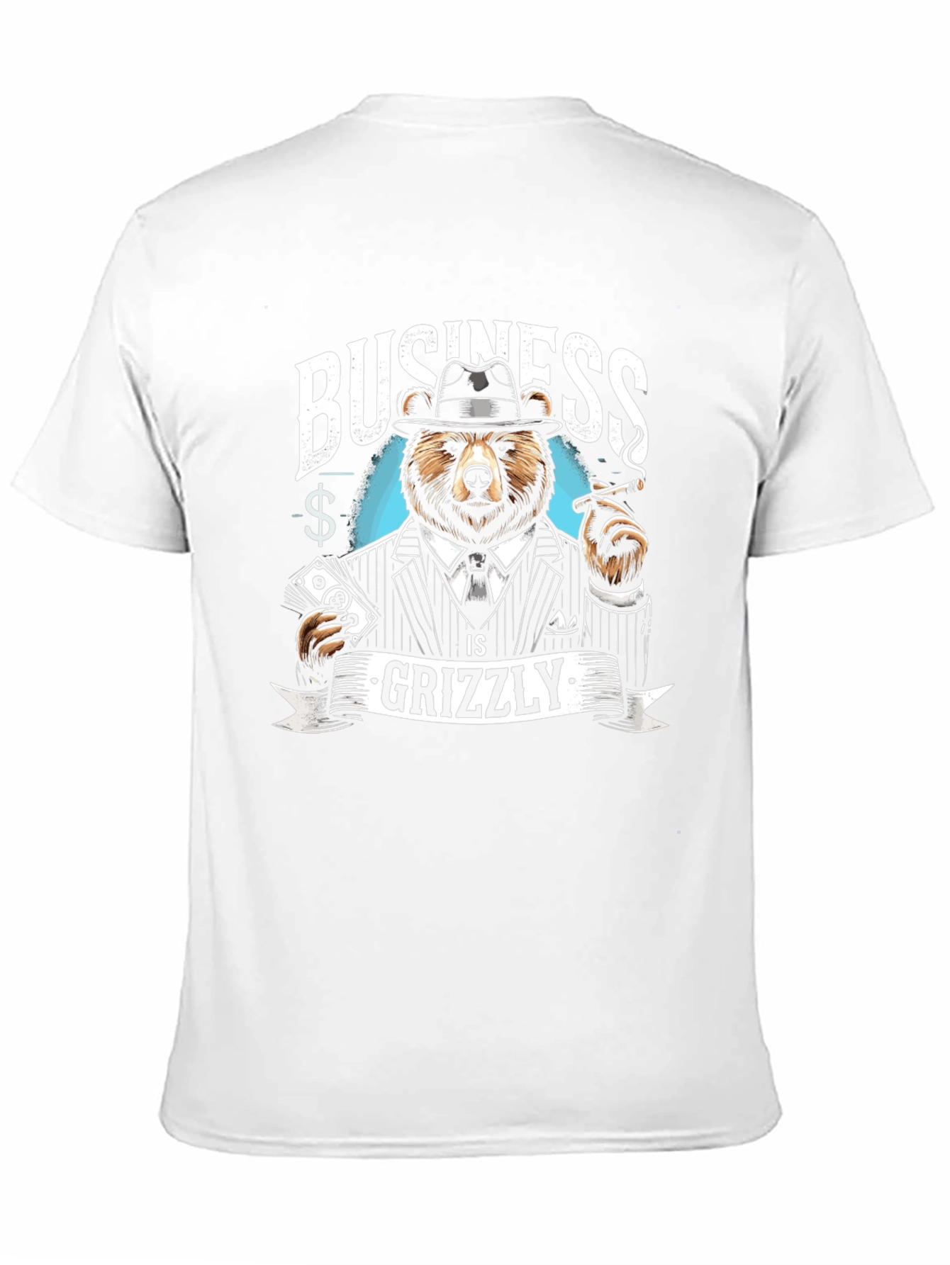 Black Business Grizzly T-Shirt - Cool Bear Design view 11