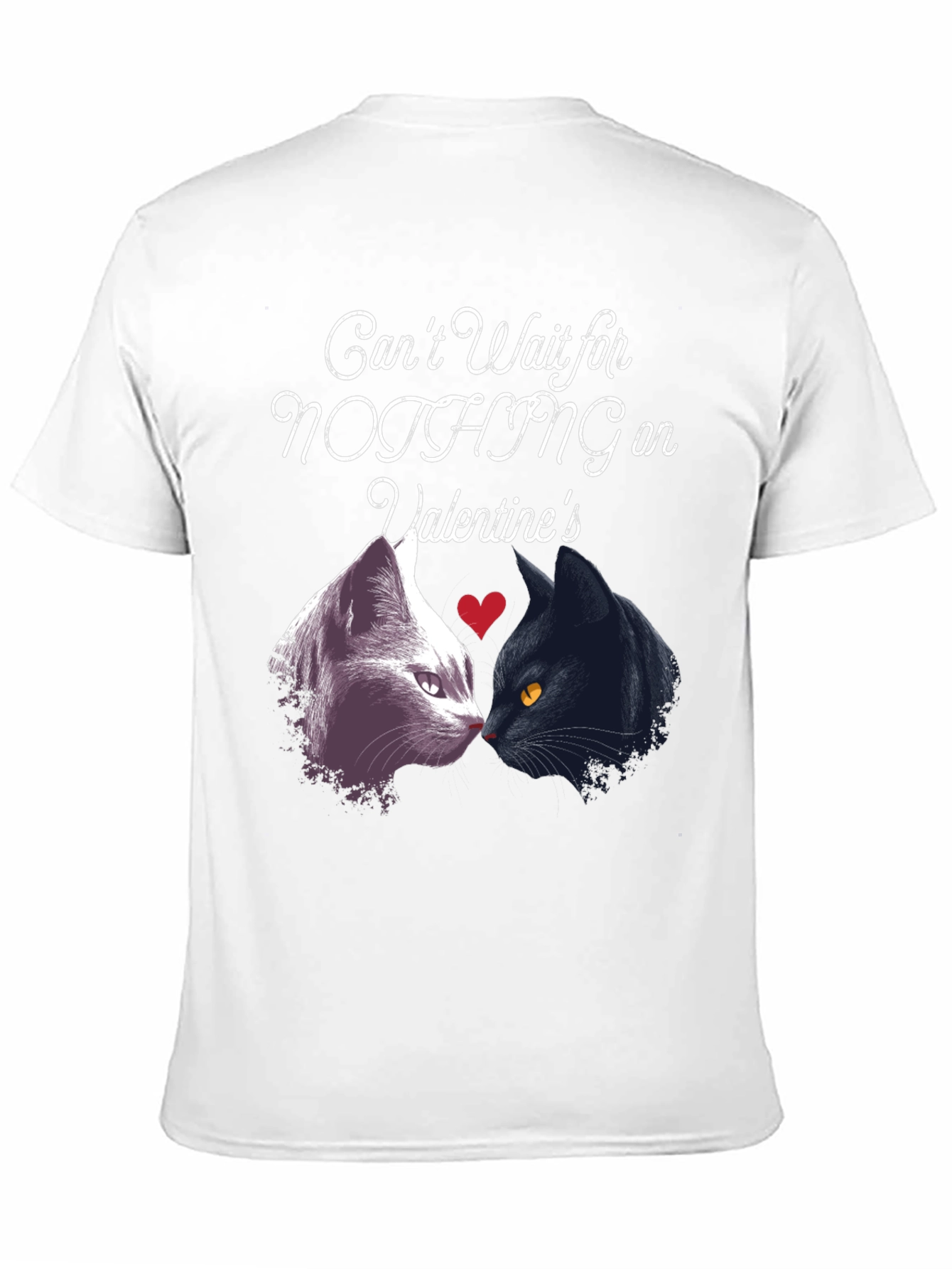 Black Valentine's Cats T-Shirt: Can't Wait for Nothing! view 11