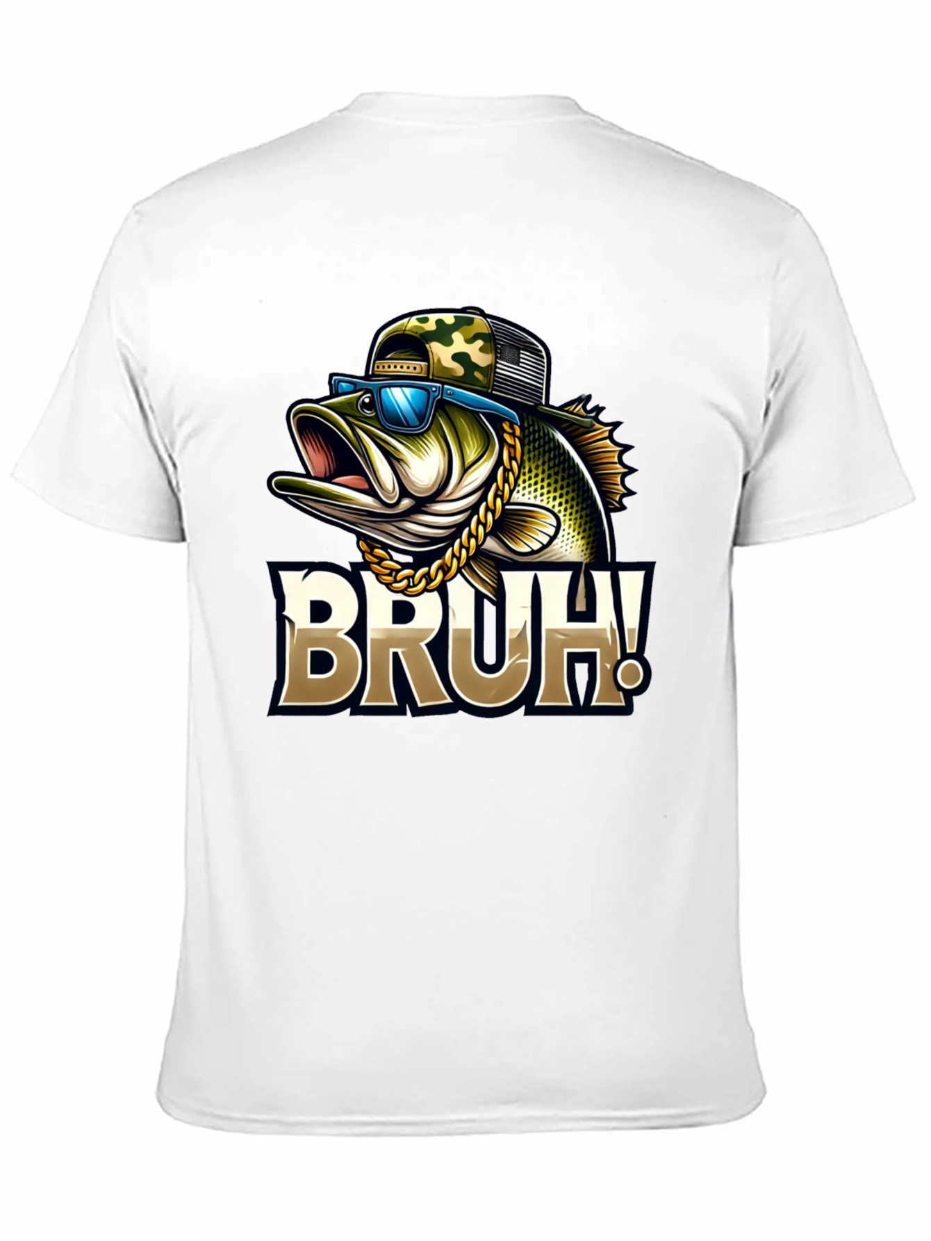 Black Bruh Fishing Bass Graphic T-Shirt view 11