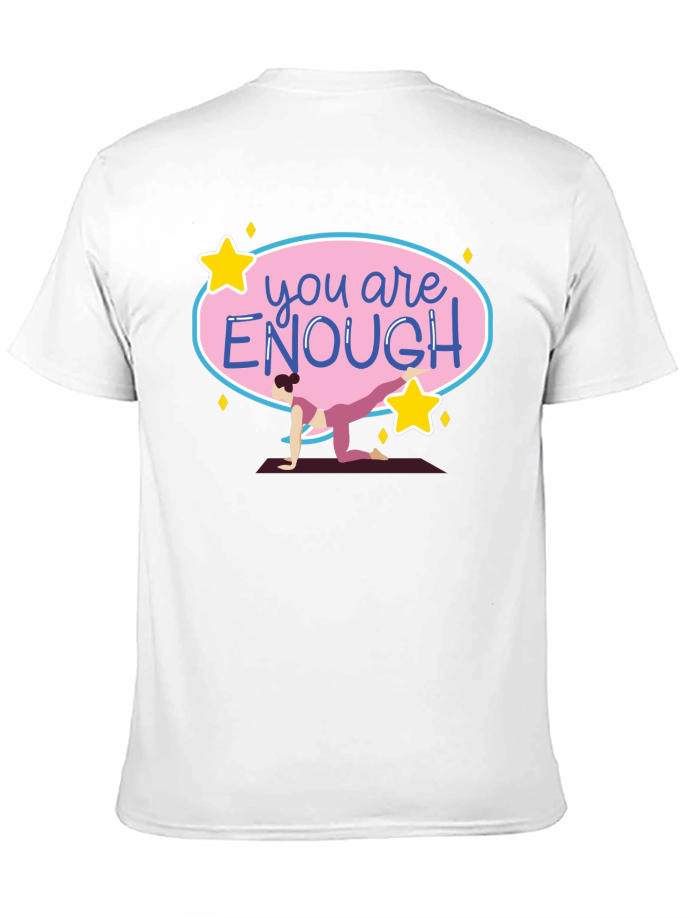 Black You Are Enough Yoga T-Shirt Black view 11