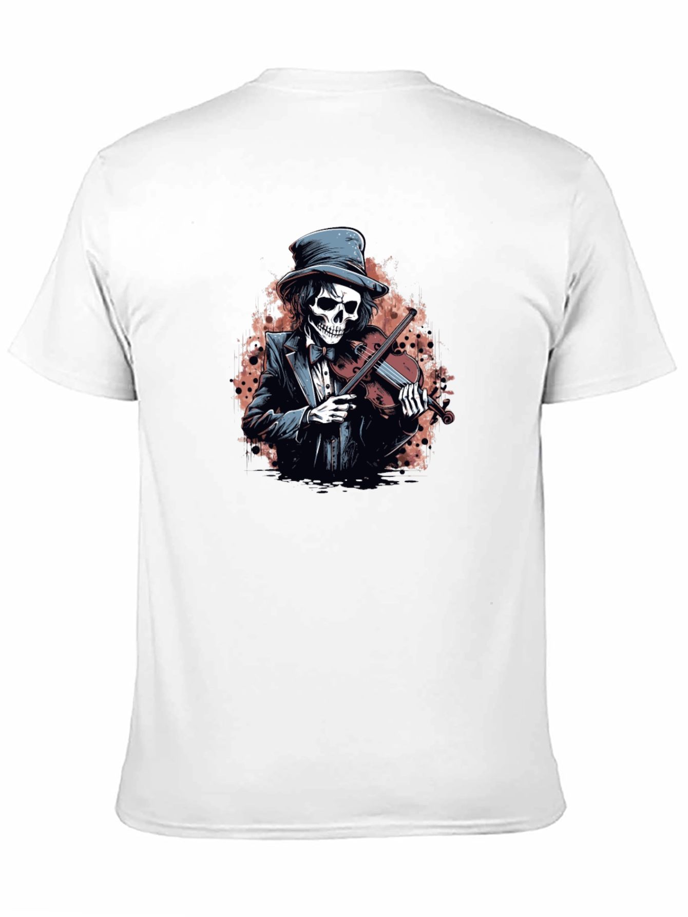 Black Skeleton Violinist Graphic Tee - Black view 11