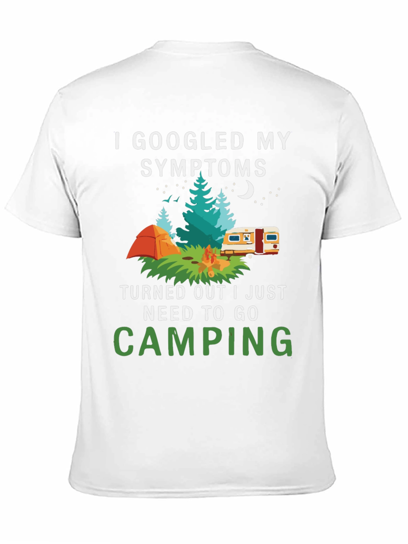 Black Camping Symptoms T-Shirt - Funny Outdoor Apparel view 11