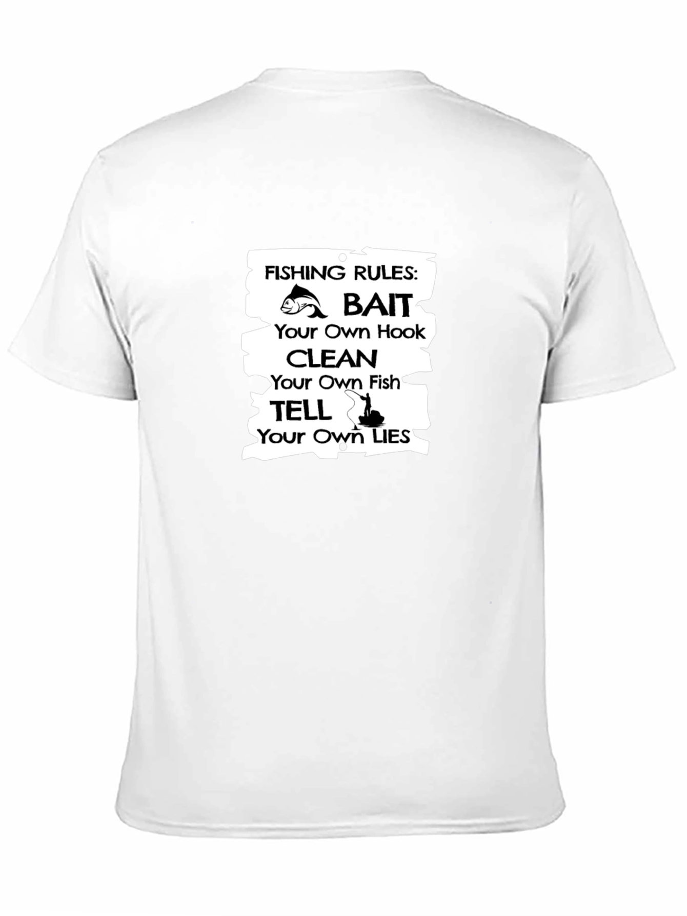 Black Fishing Rules Graphic T-Shirt view 11