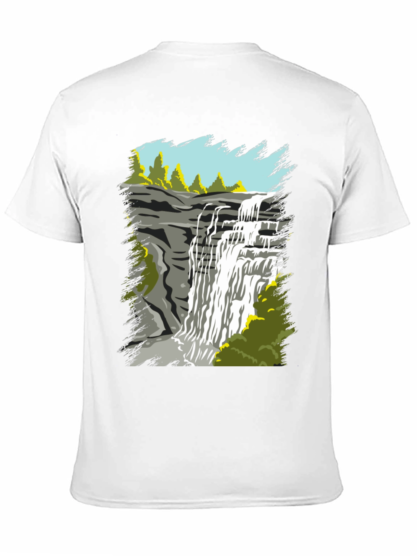 Black Waterfall Graphic Tee - Nature Lover's T-Shirt view 11