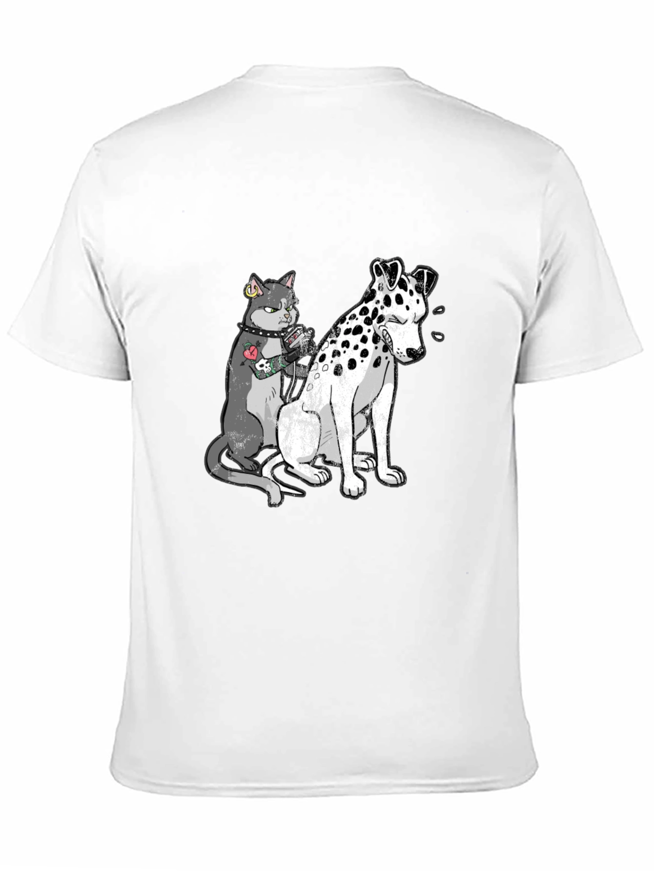 Black Cat Tattoo Artist on Black T-Shirt view 11