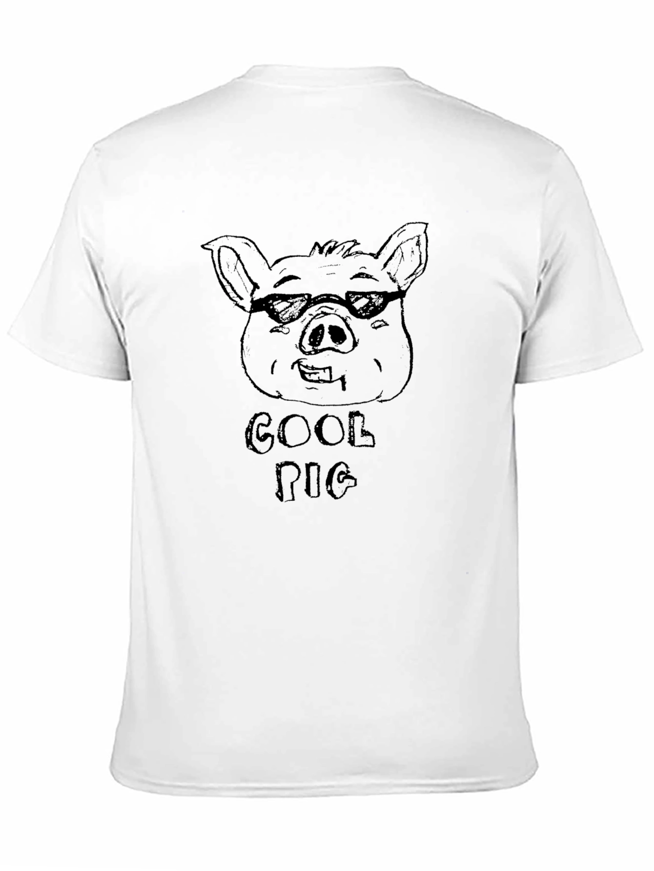 Black Cool Pig Graphic T-Shirt - Black Cotton Tee view 11