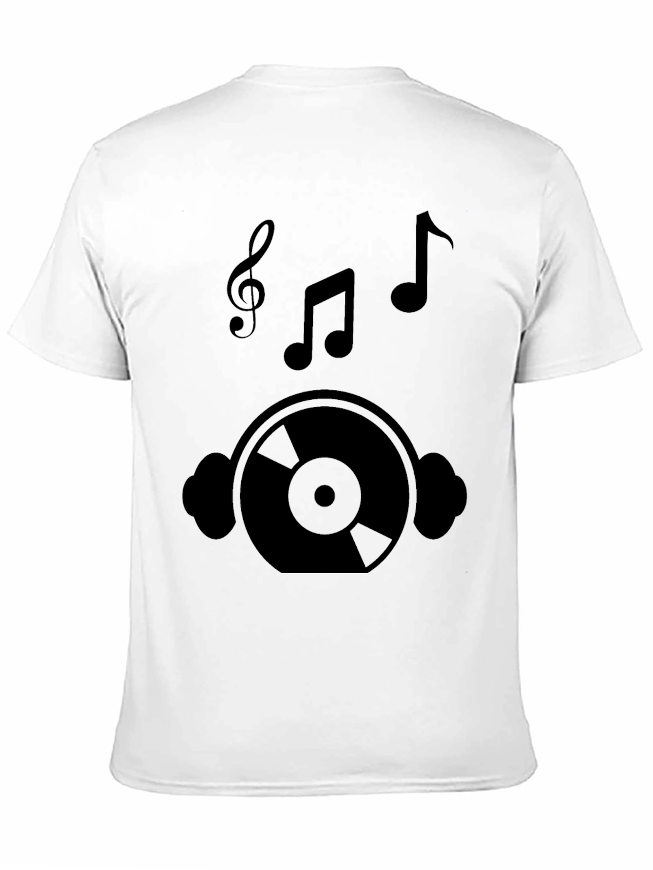 Black Music Lover Graphic Tee - Vinyl Record & Notes Design view 11