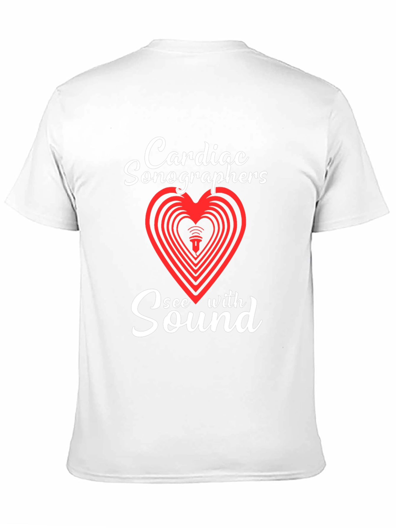 Black Cardiac Sonographer See With Sound T-Shirt view 11