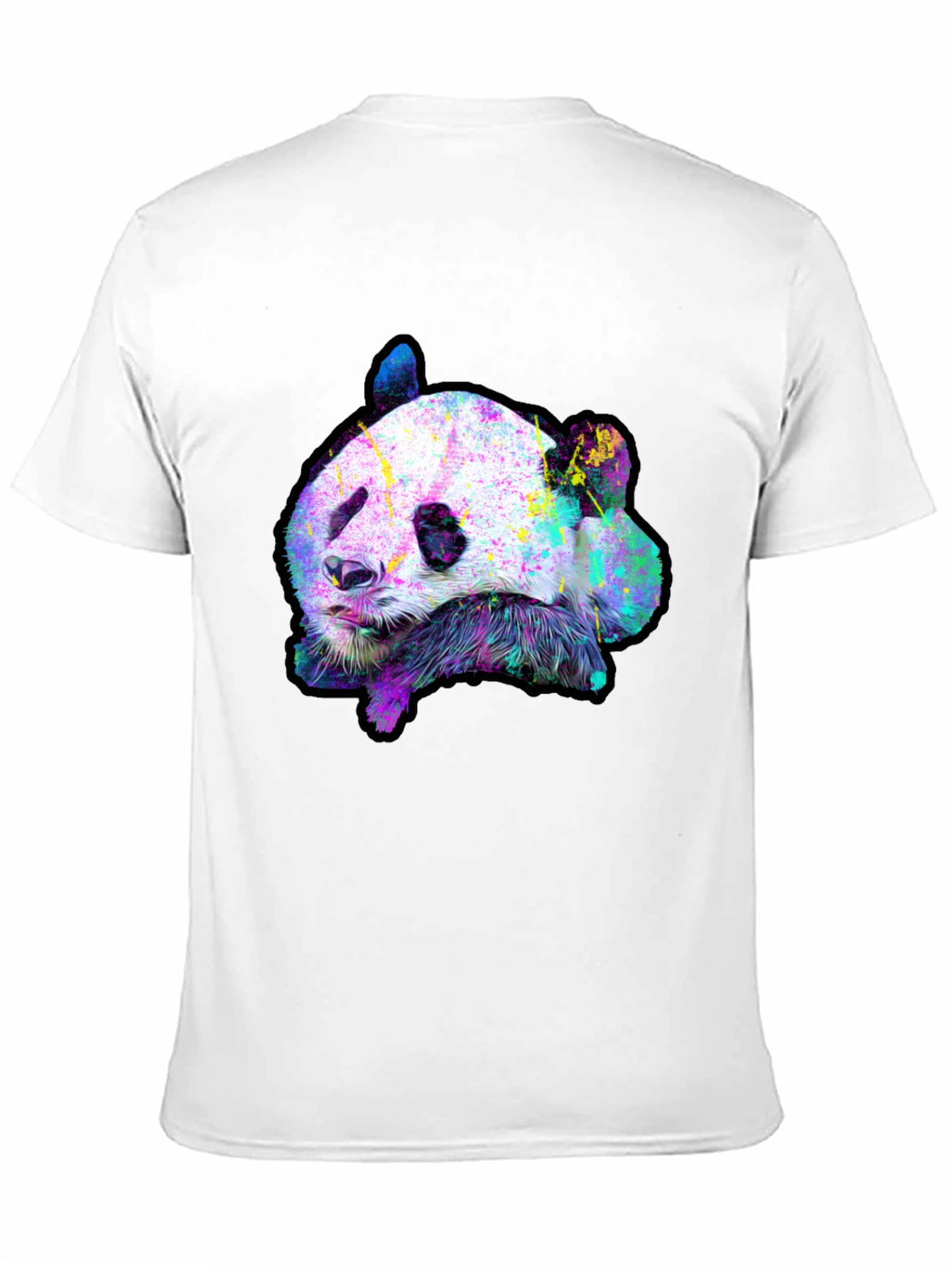 Black Abstract Panda Graphic Tee - Men's Black T-Shirt view 11