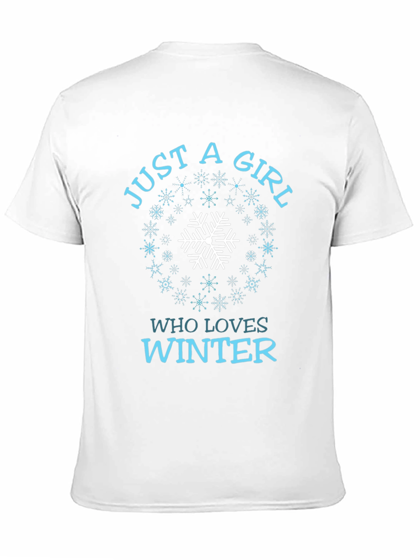 Black Just A Girl Who Loves Winter Snowflake T-Shirt view 11