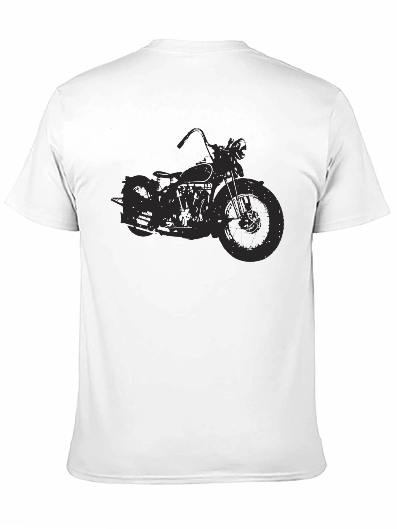 Black Vintage Motorcycle Graphic Tee - Black Cotton Comfort view 11