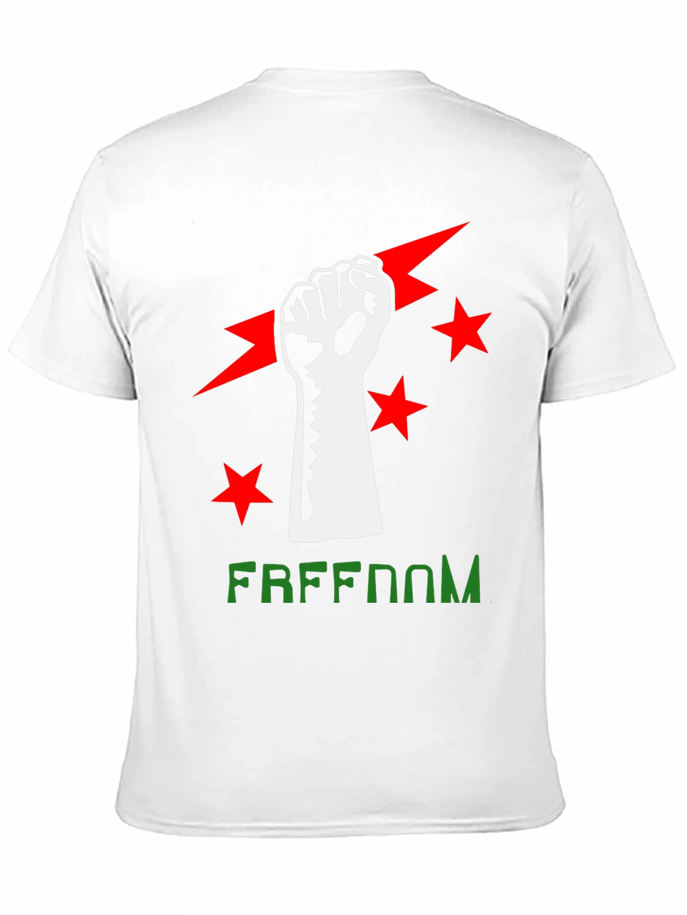 Black Freedom Fist Graphic Tee - Black Cotton Blend view 11