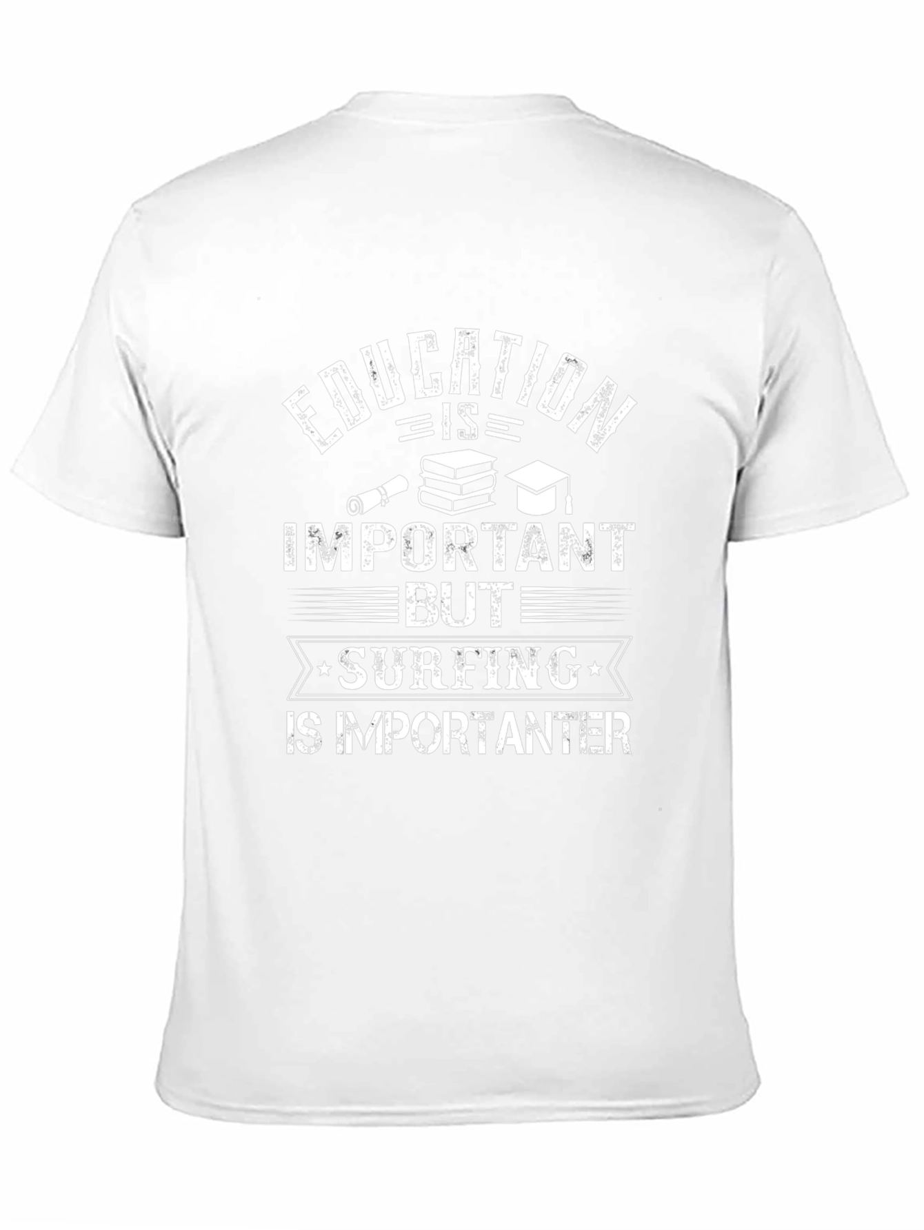 Black Education vs Surfing Graphic T-Shirt view 11