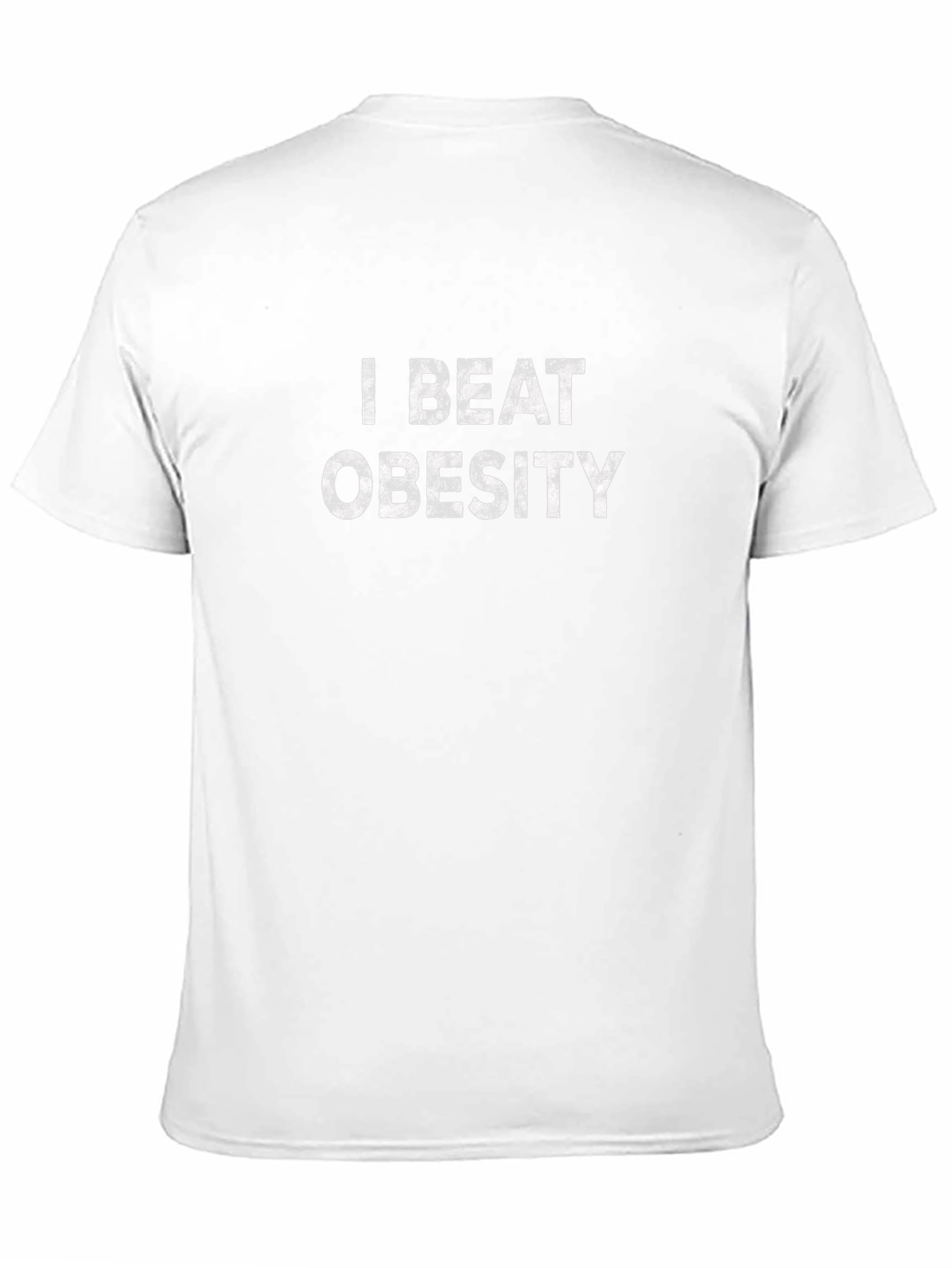 Black I Beat Obesity Graphic Tee - Black, Fitness, Weight Loss view 11