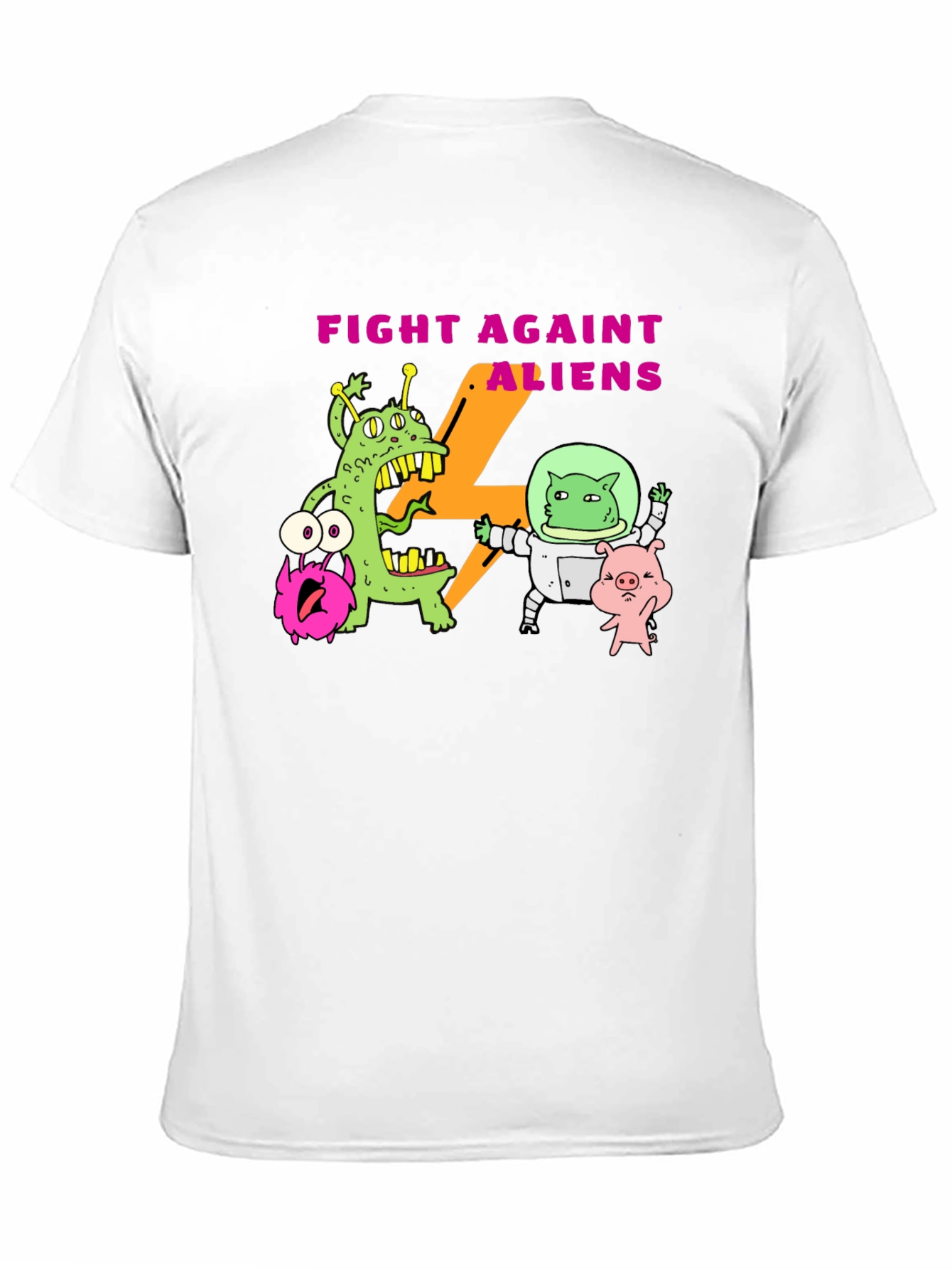 Black Fight Against Aliens Graphic T-Shirt - Black view 11