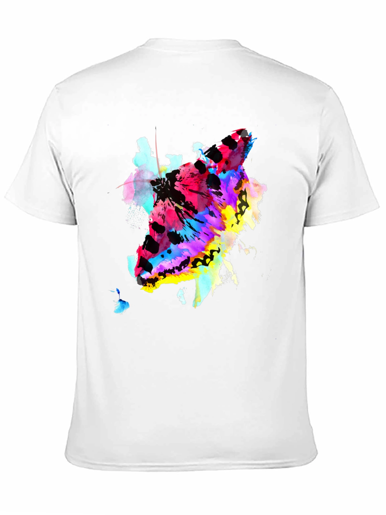 Black Abstract Butterfly Graphic Print Crew Neck T-Shirt view 11
