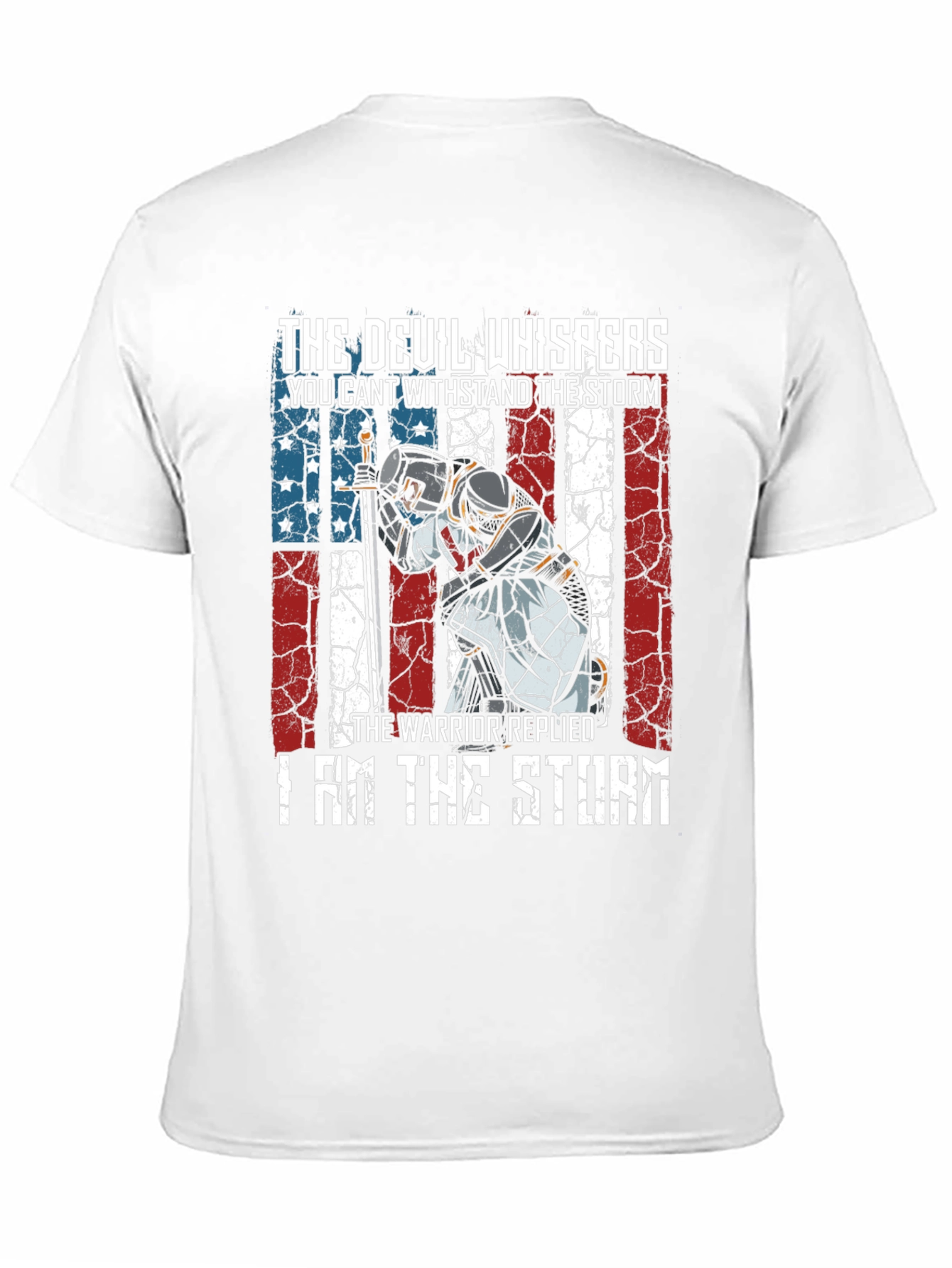 Black Warrior Storm T-Shirt - Patriotic Knight Design view 11