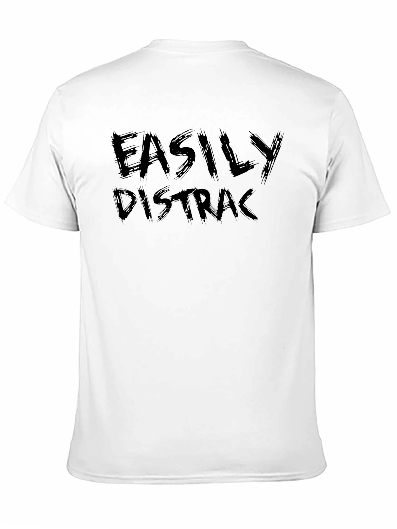 Black Easily Distracted T-Shirt - Soft Cotton Blend, Casual Wear view 11