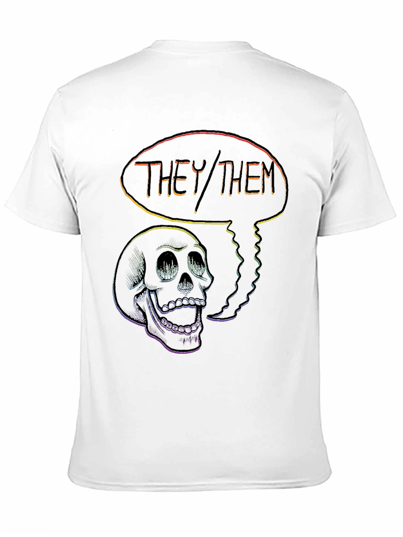 Black THEY/THEM Skull Graphic Tee - Pride & Empowerment view 11