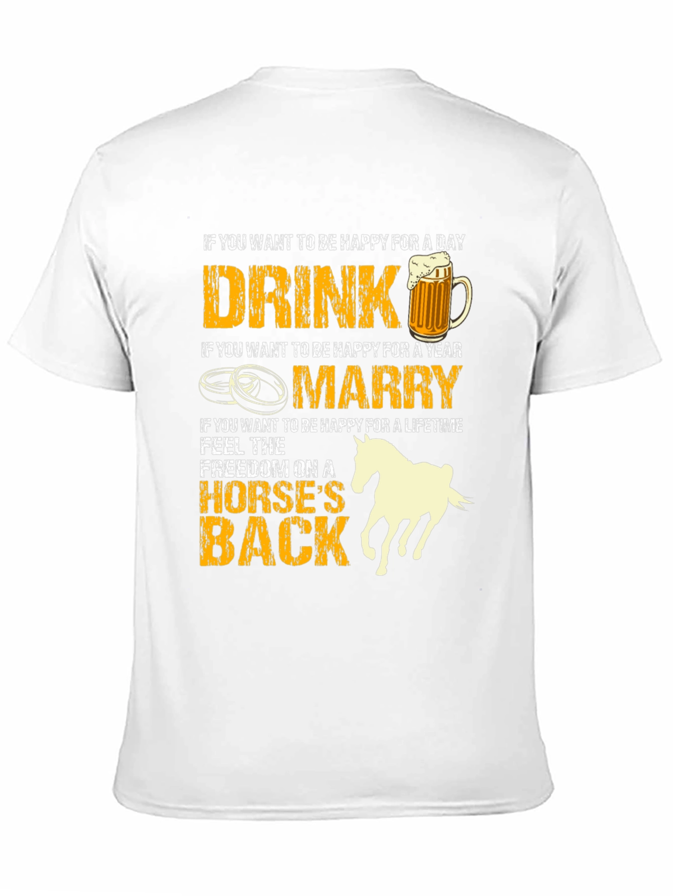 Black Drink Marry Horse T-Shirt: Happiness Guide view 11