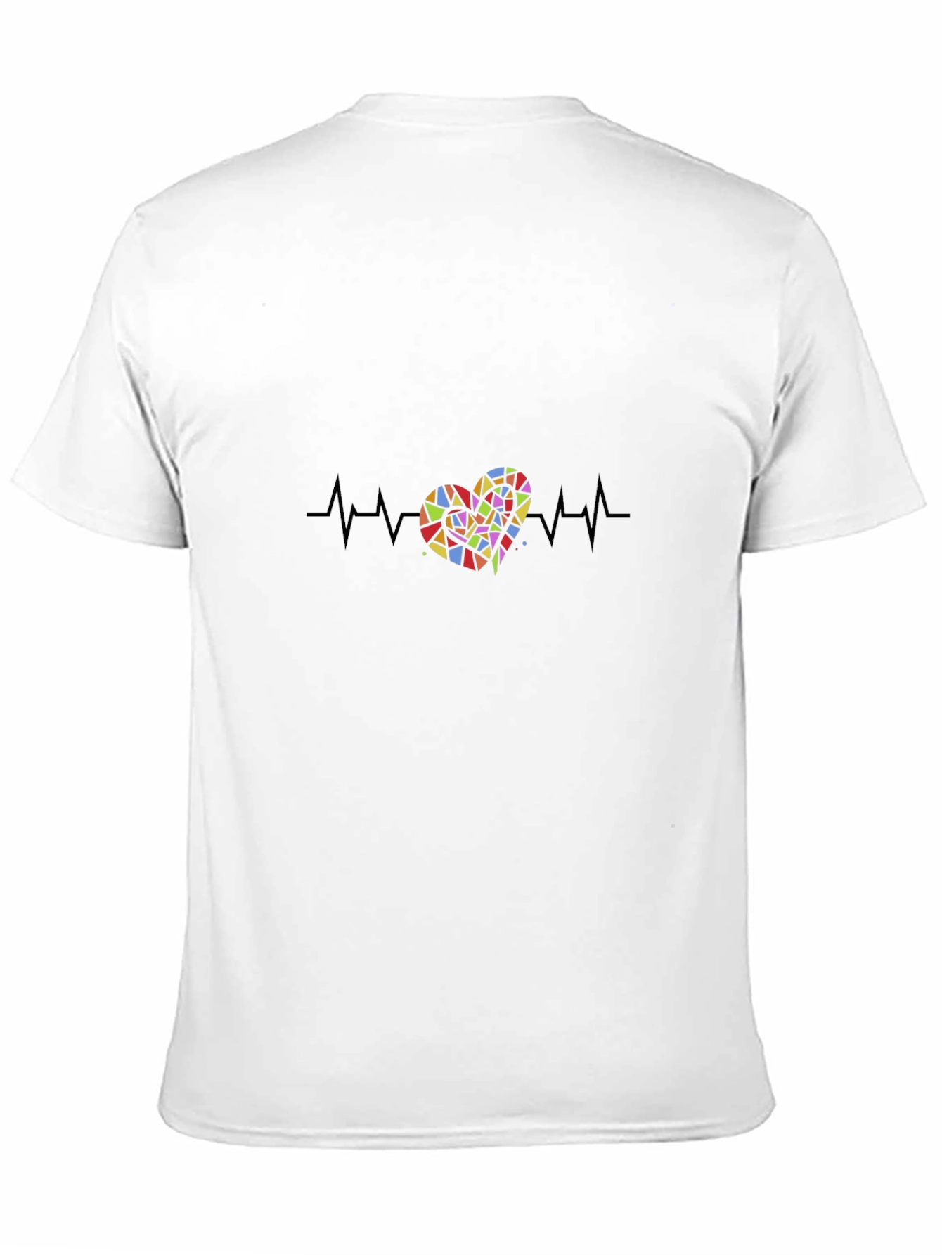 Black Heartbeat Heart T-Shirt - Black view 11