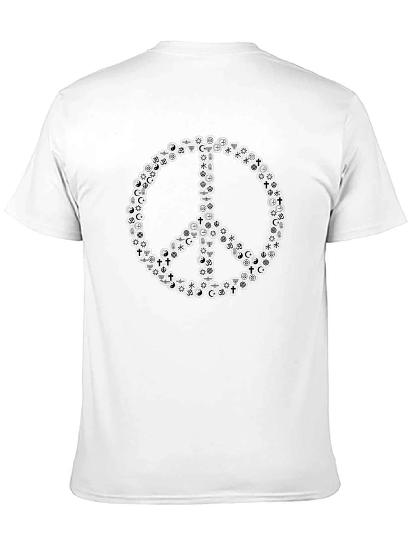 Black Peace Sign Symbol T-Shirt view 11