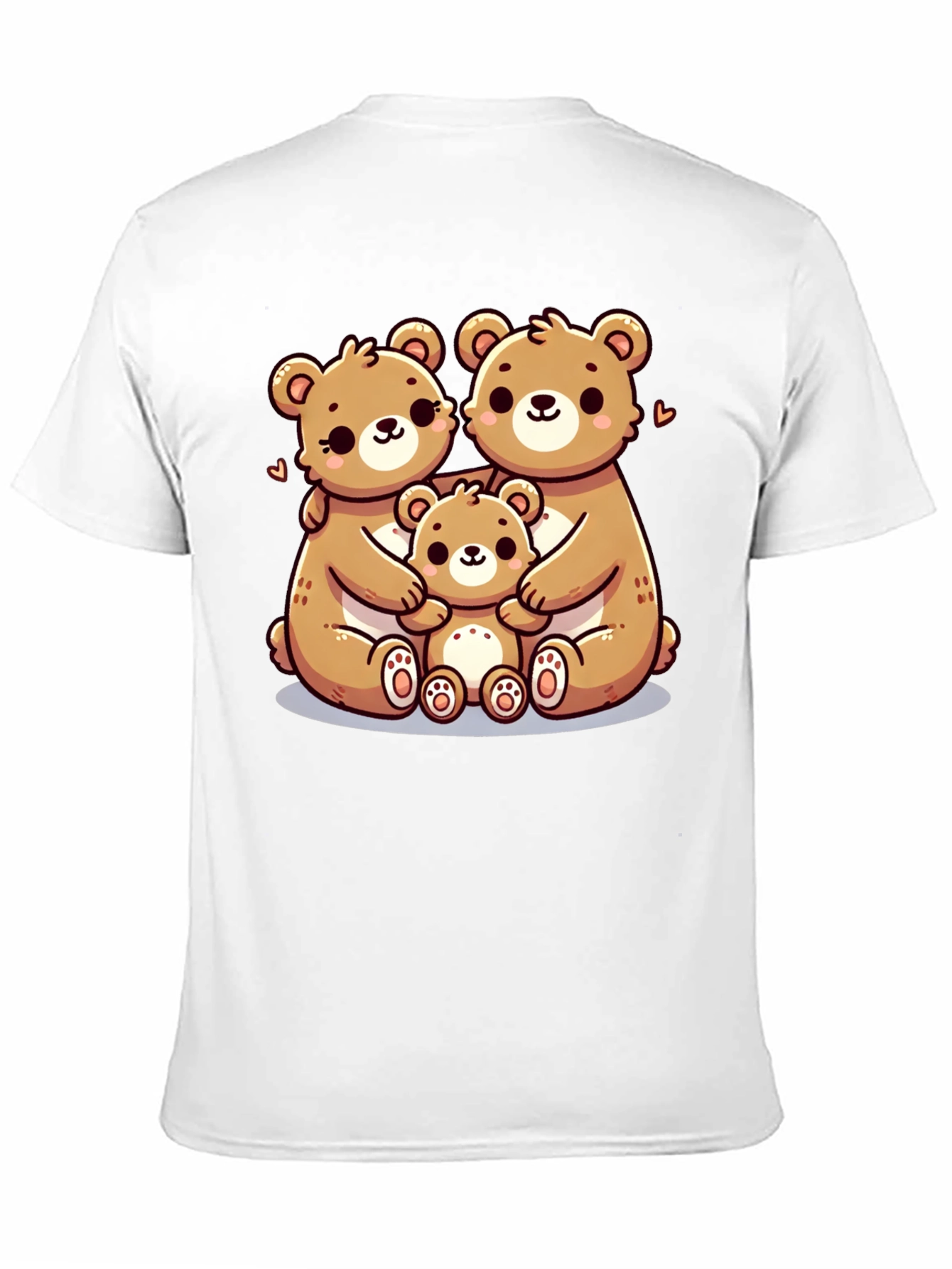 Black Cute Bear Family Graphic Tee - Black view 11