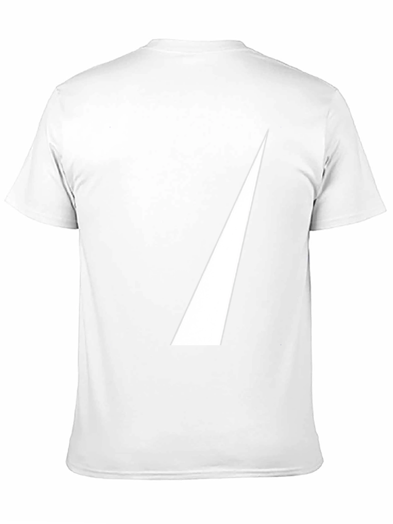 Black Men's Black T-Shirt with White Triangle Design view 11