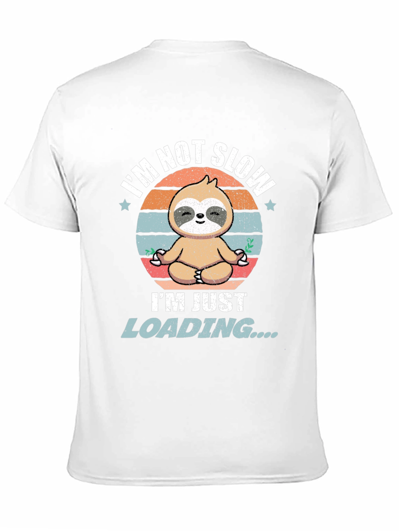 Black Funny Sloth Loading T-Shirt - Men's Graphic Tee view 11