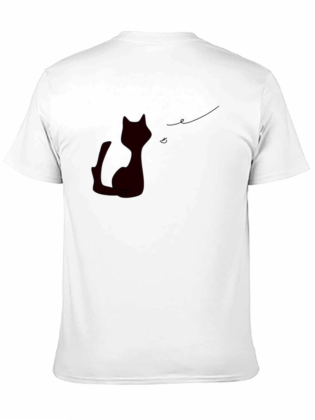 Black Black Cat Silhouette Tee - Modern, Stylish Casual Wear view 11