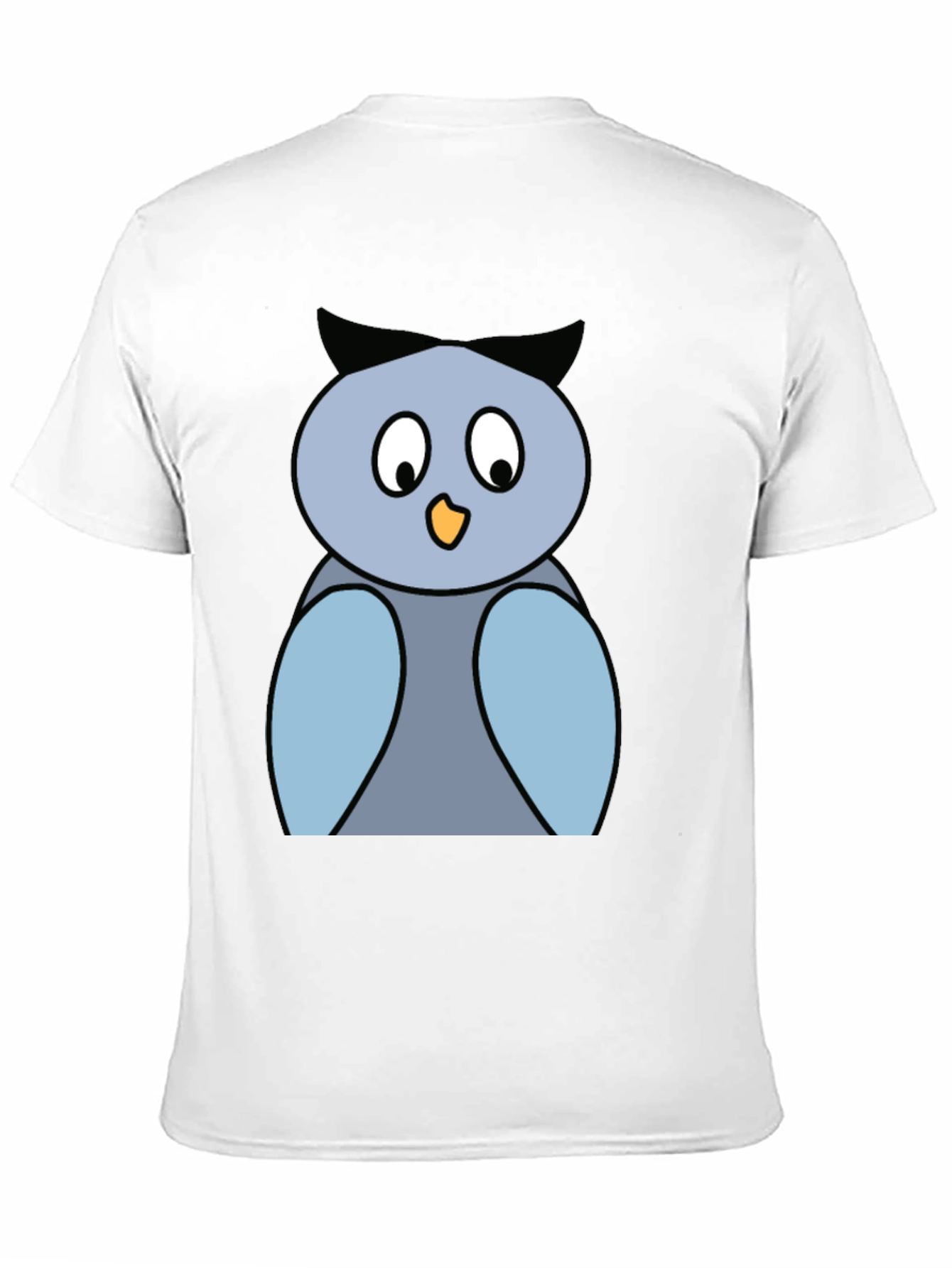 Black Cartoon Owl Graphic Tee - Black Cotton Blend Shirt view 11