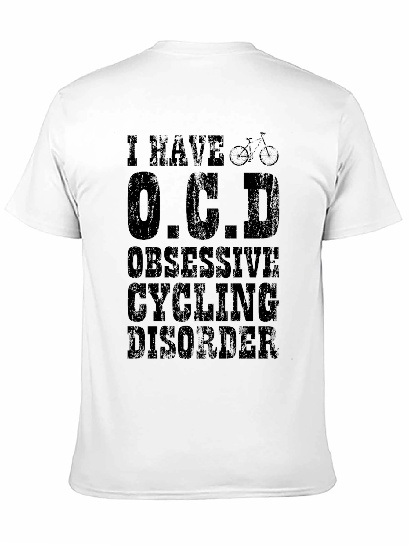 Black Funny OCD Obsessive Cycling Disorder T-Shirt view 11