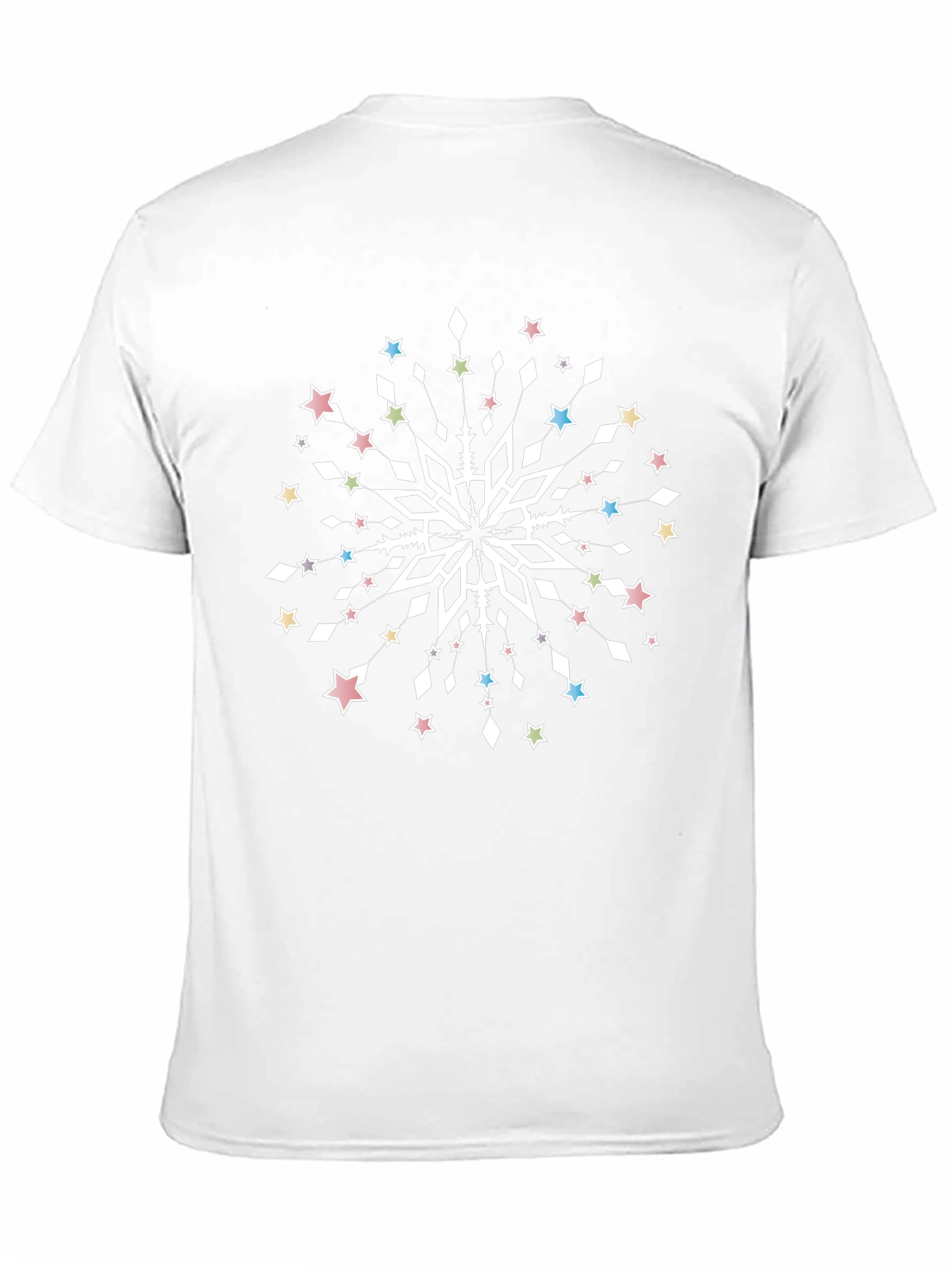 Black Festive Snowflake Graphic Tee - Unisex Black T-Shirt view 11