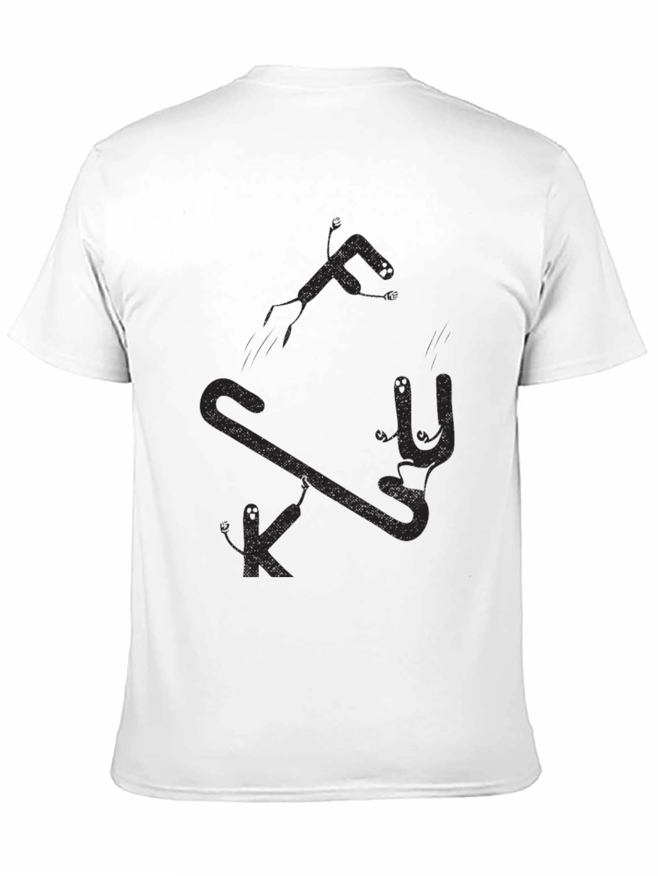 Black Men's Black Graphic Tee - Funny Stick Figure Design view 11