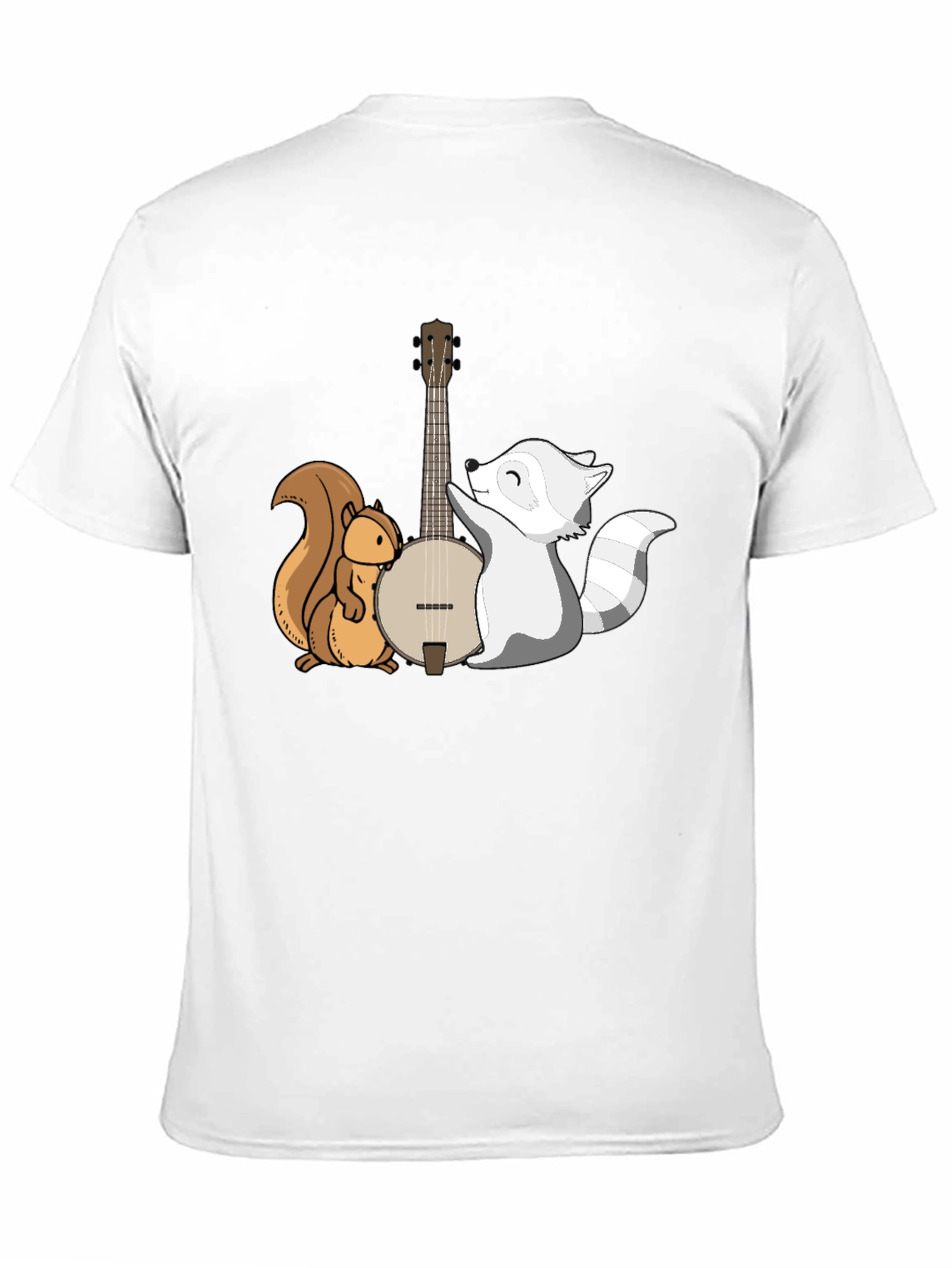 Black Squirrel & Raccoon Banjo T-Shirt view 11